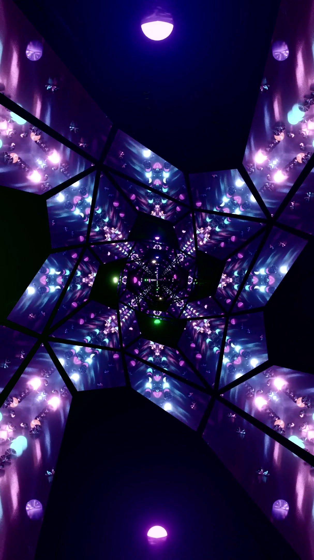 Colorful tunnel video loop creates a mesmerizing visual experience with seamless motion and vibrant patterns