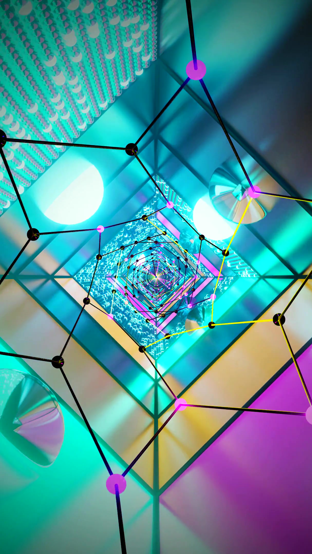 Seamless tunnel video loop with vibrant colors and captivating pa