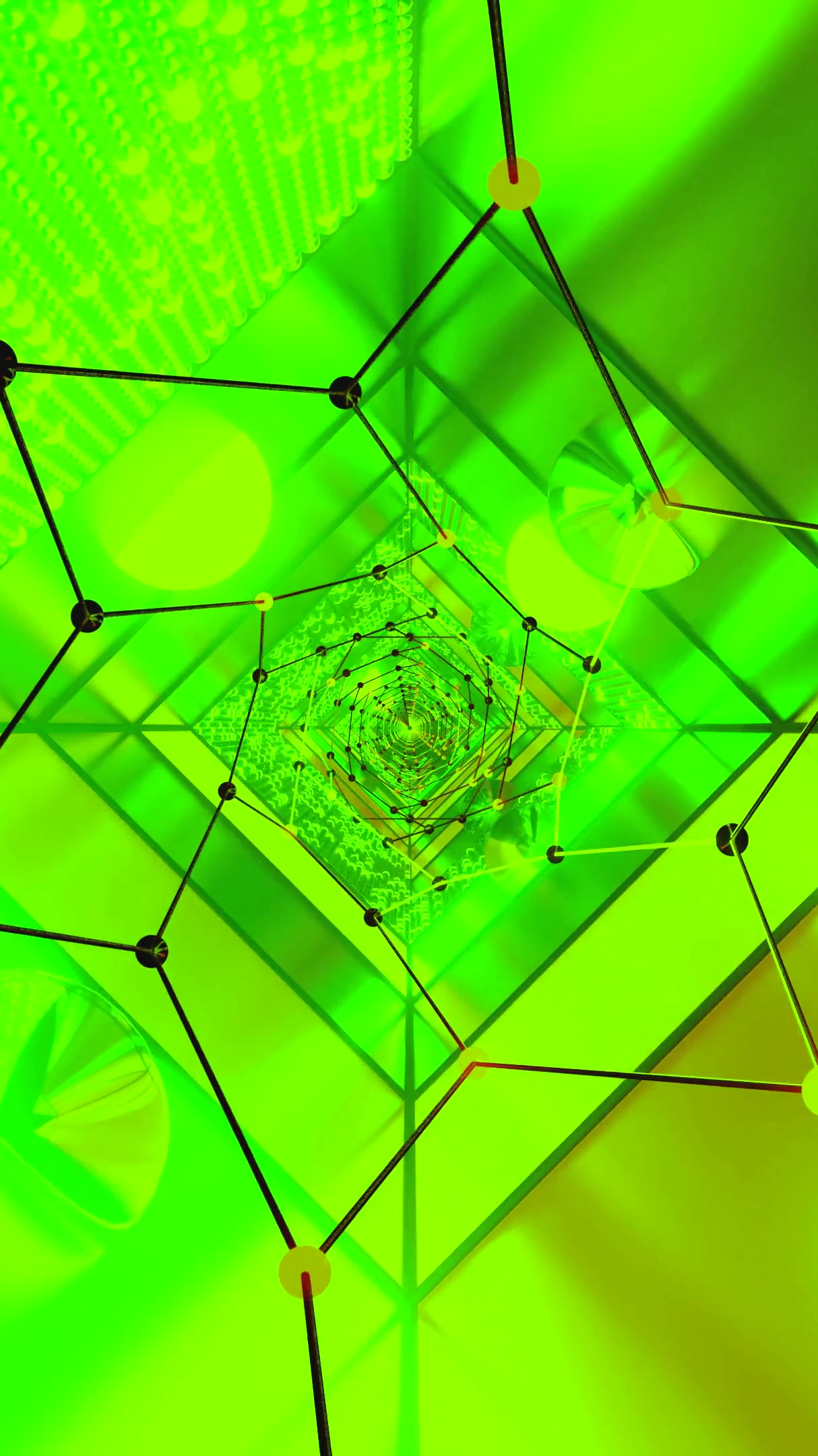 Seamless looping tunnel video VJ loop creating a captivating gree