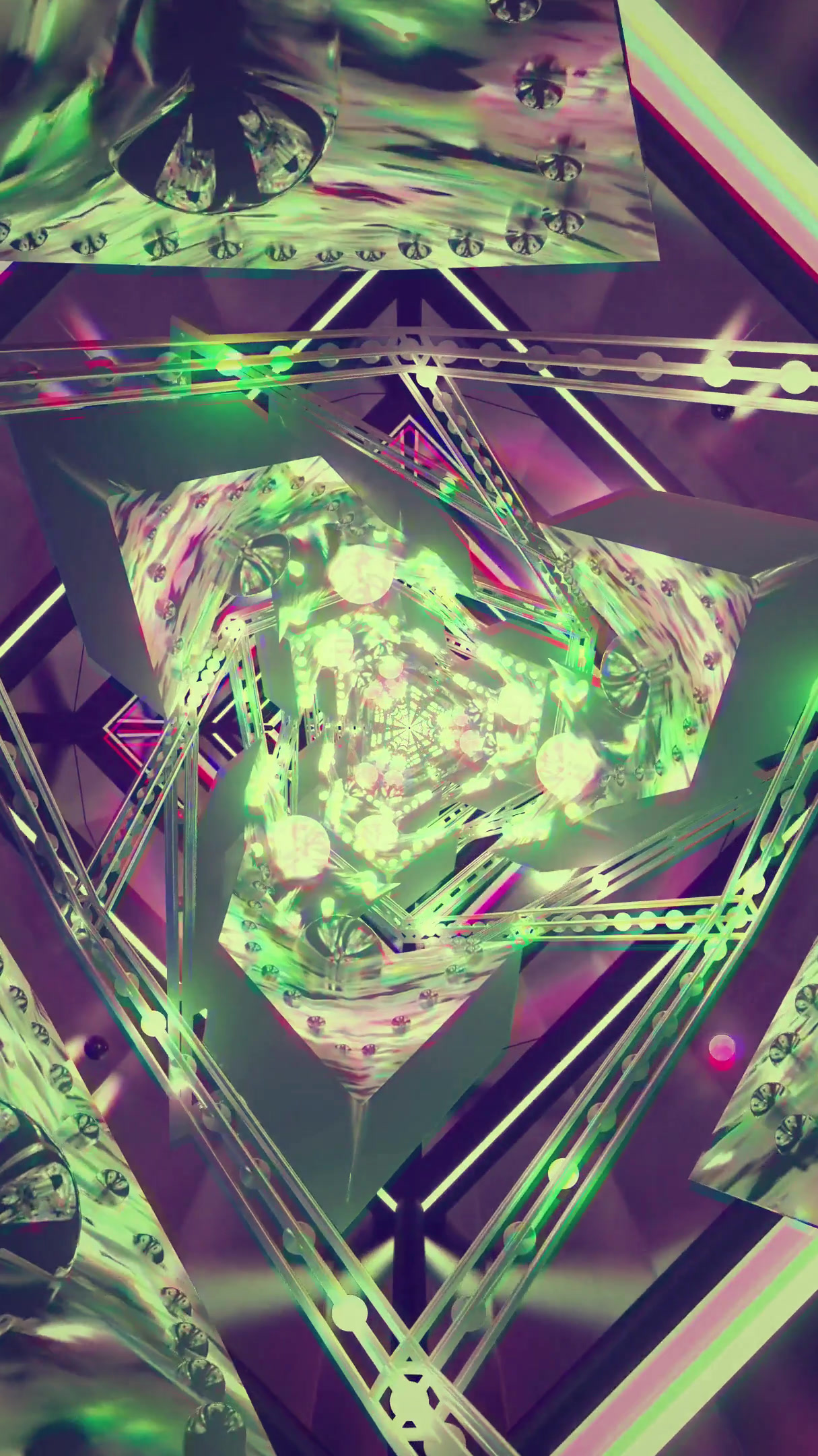 Seamless loop of a vibrant tunnel animation with dynamic light pa