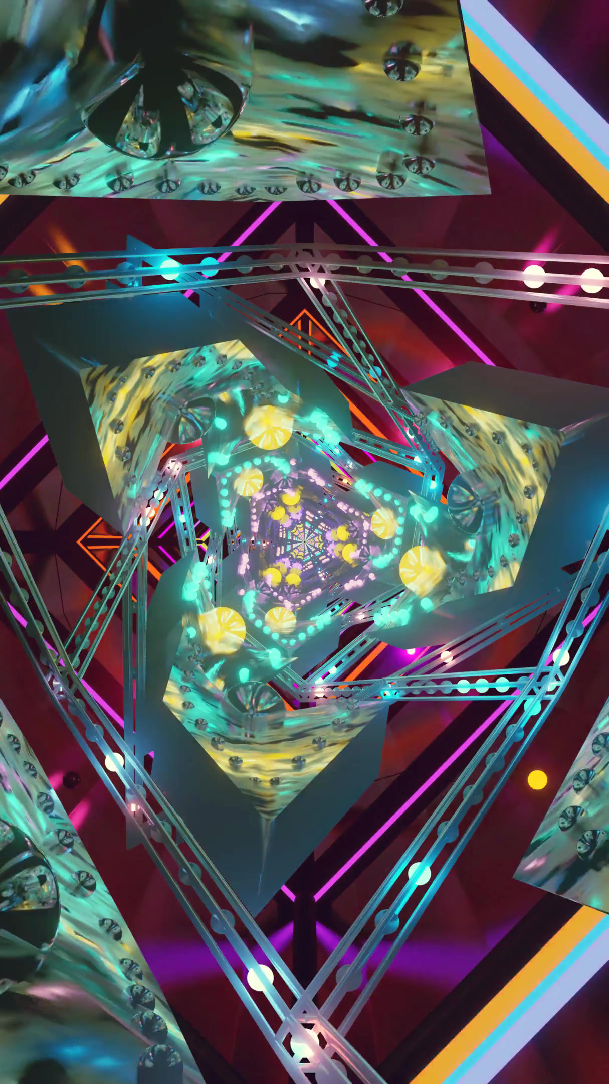 Tunnel video loop showcases vibrant colors and dynamic patterns f