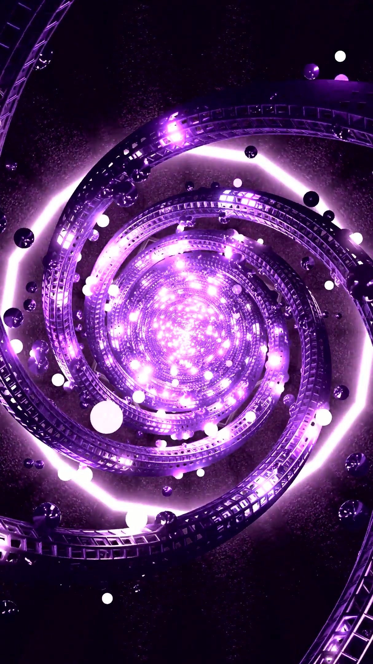 Vibrant tunnel video loop creating a seamless motion with swirlin