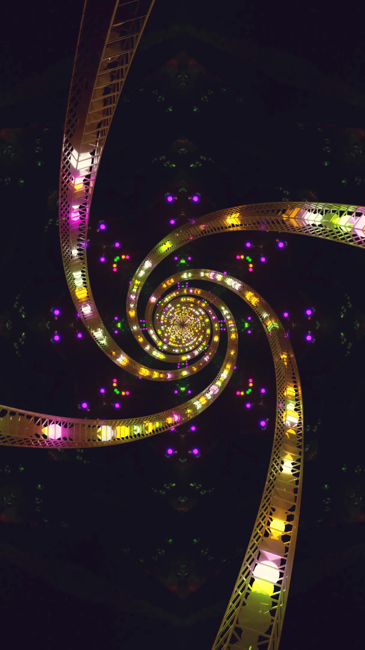 Vibrant tunnel video vj loop with colorful lights creating a mesmerizing seamless experience in motion
