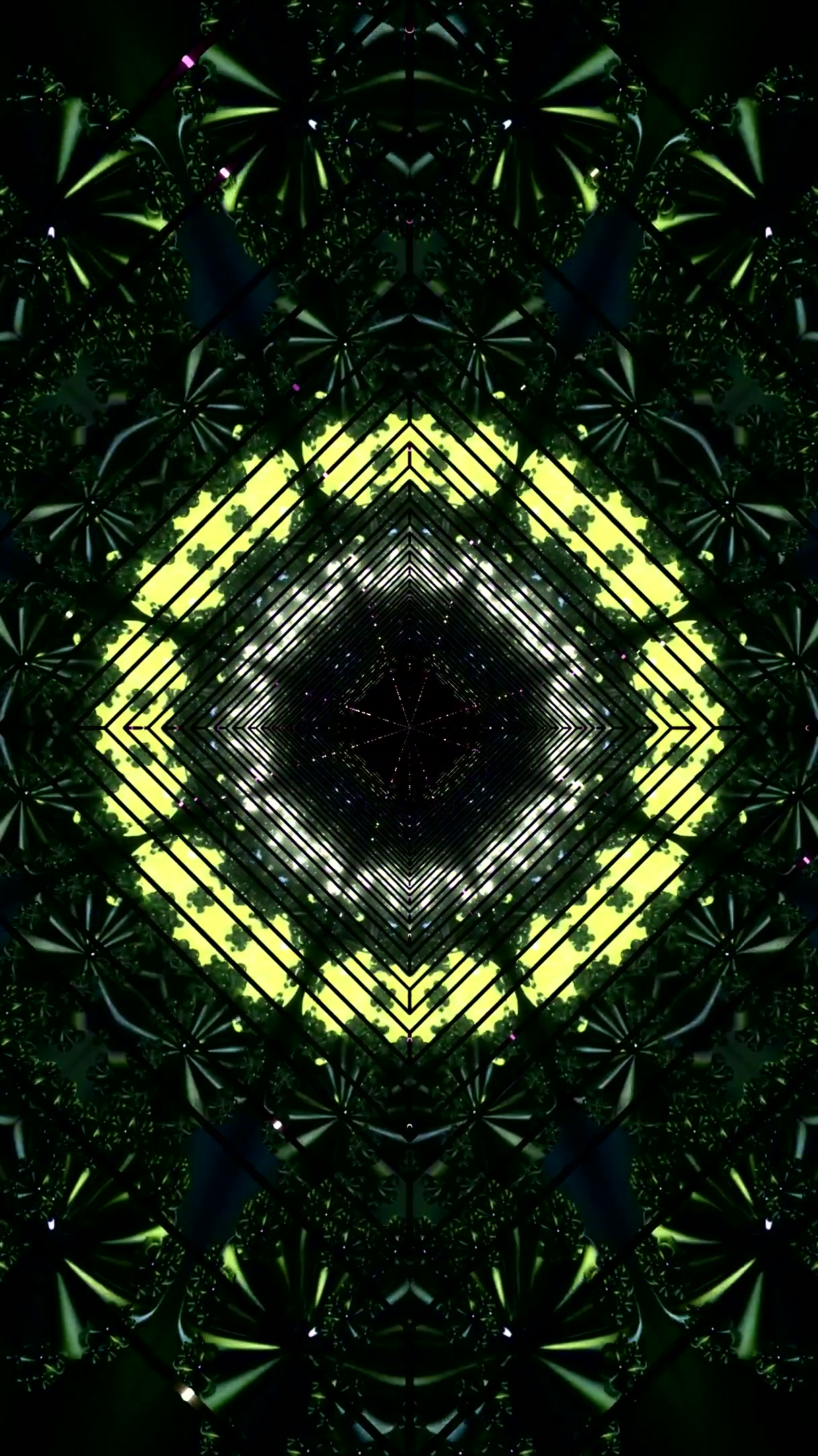 Seamless tunnel video loop with vibrant colors and geometric patterns in a mesmerizing visual display