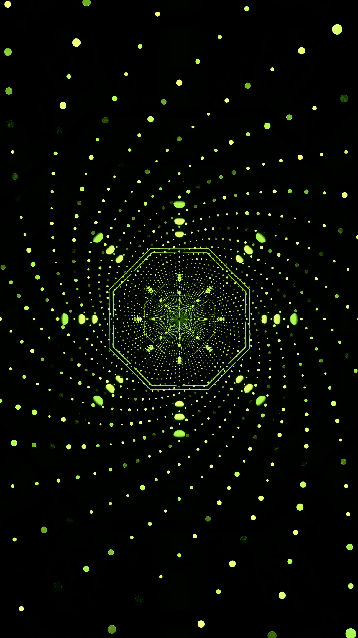 Seamless tunnel video vj loop with dynamic green visuals suitable for screensaver use and maintaining viewer engagement