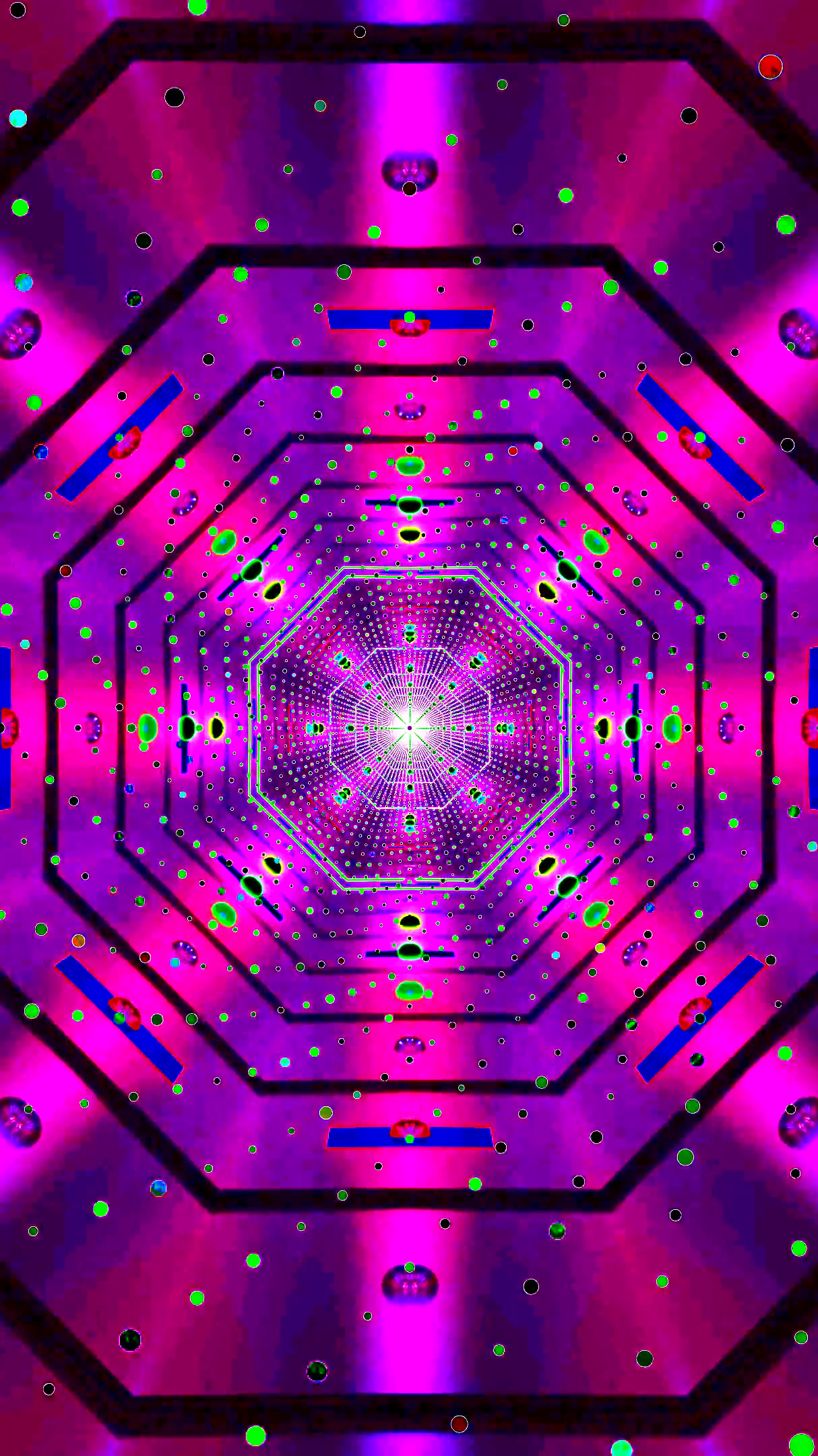 Visual tunnel effect with vibrant colors creating a seamless loop for captivating screensaver experience