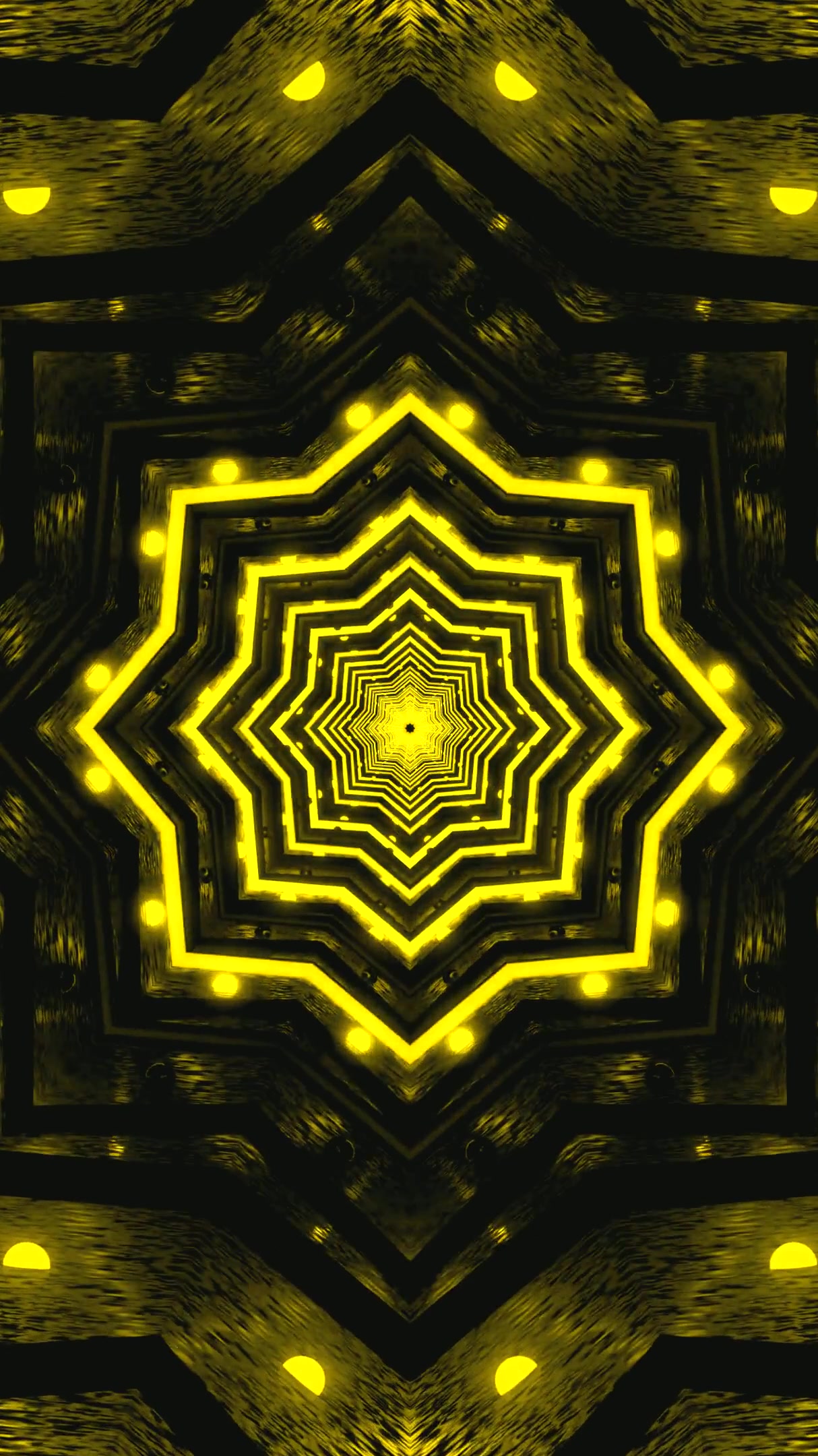 Colorful tunnel video loop featuring geometric patterns and dynam