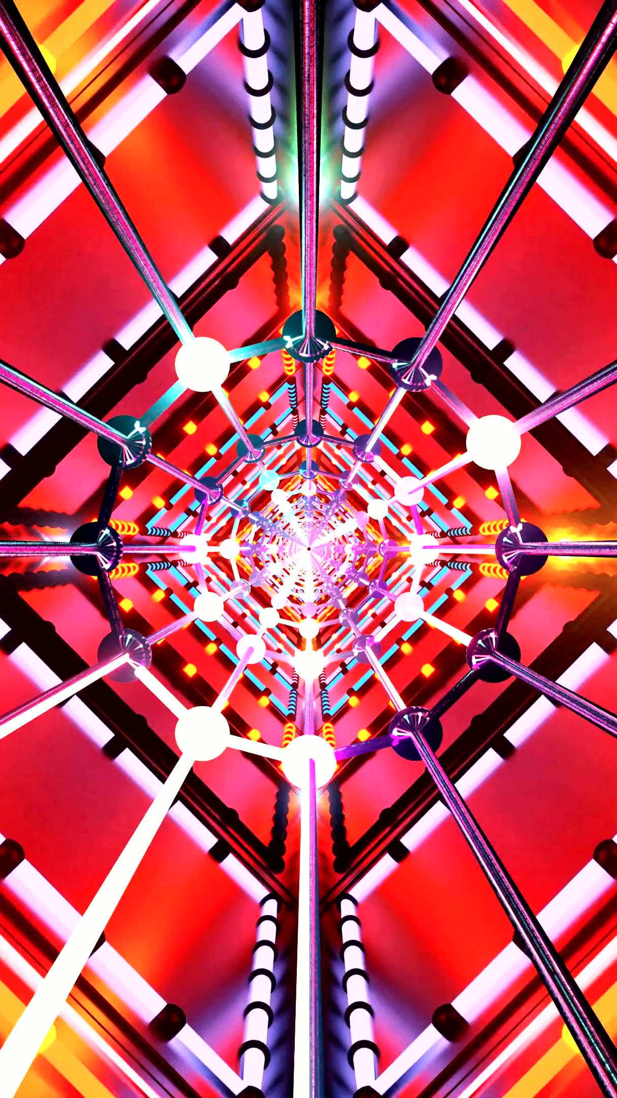 Vibrant tunnel video loop showcasing colorful lights and patterns