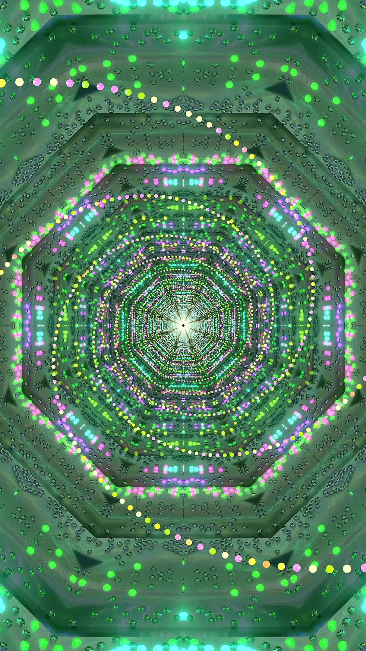 Vibrant tunnel video loop with colorful lights and seamless motio