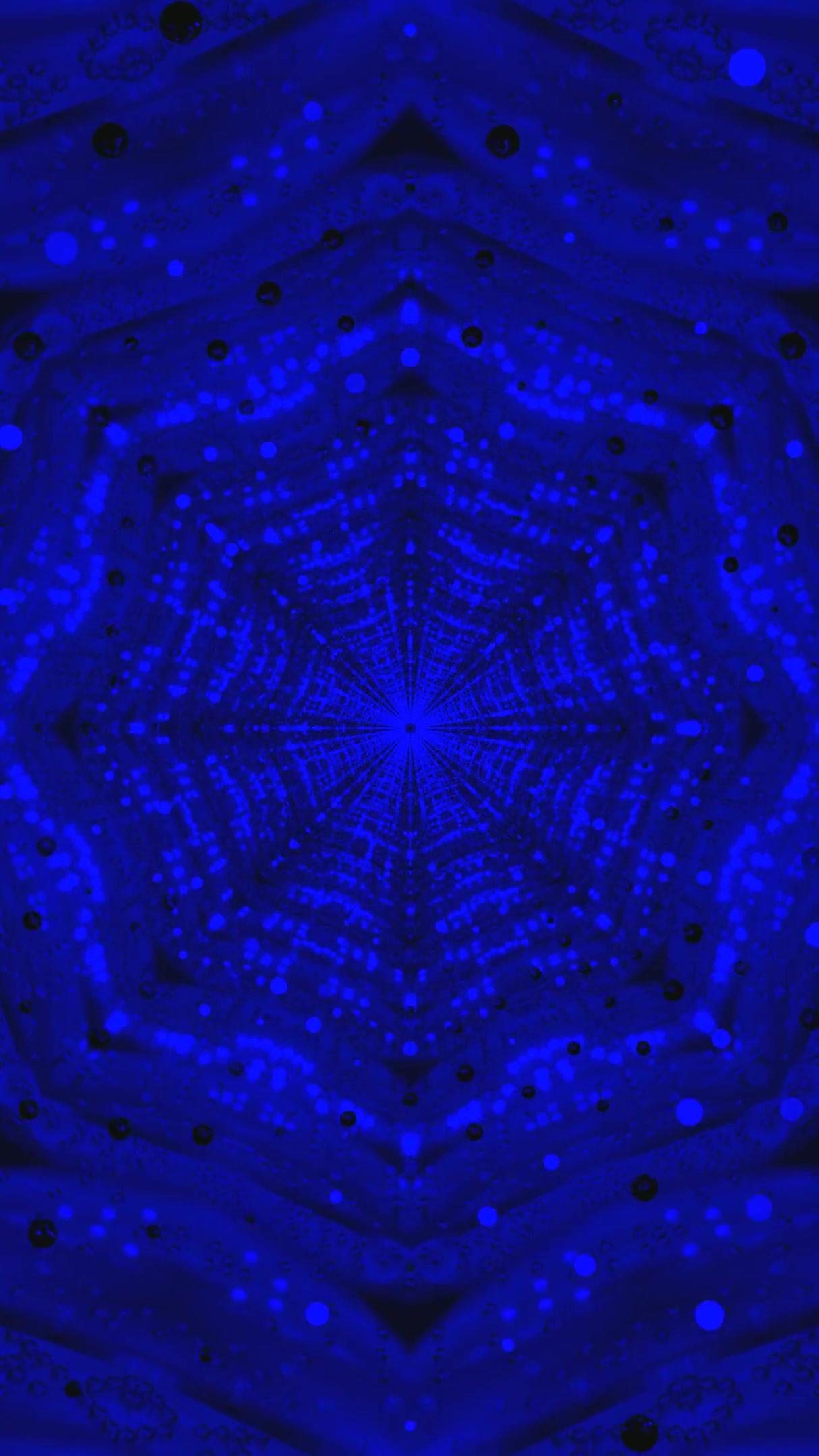 Seamless tunnel video loop in blue colors creating dynamic motion