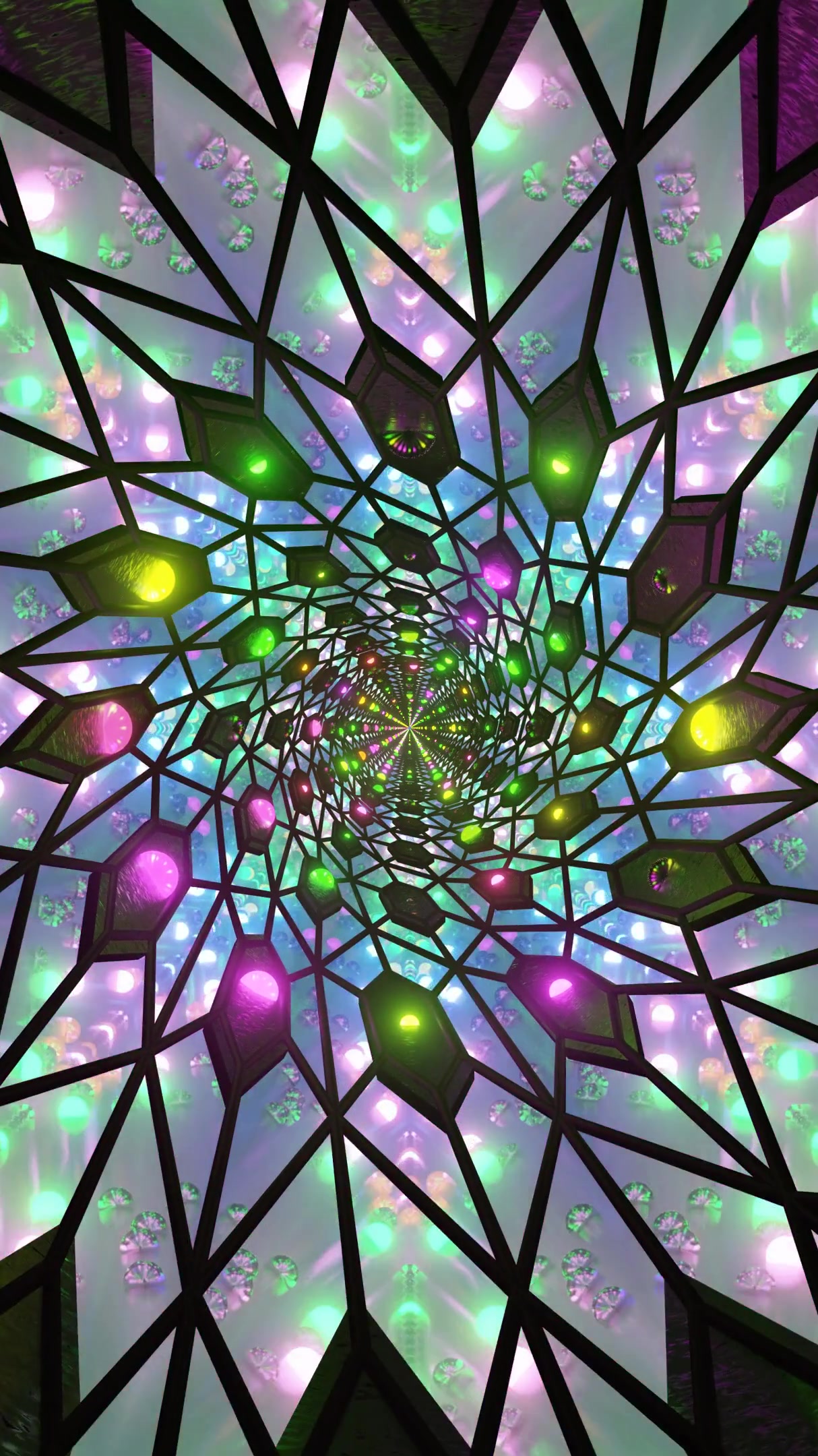 Colorful tunnel video vj loop screensaver with vibrant lights and dynamic patterns for a mesmerizing experience