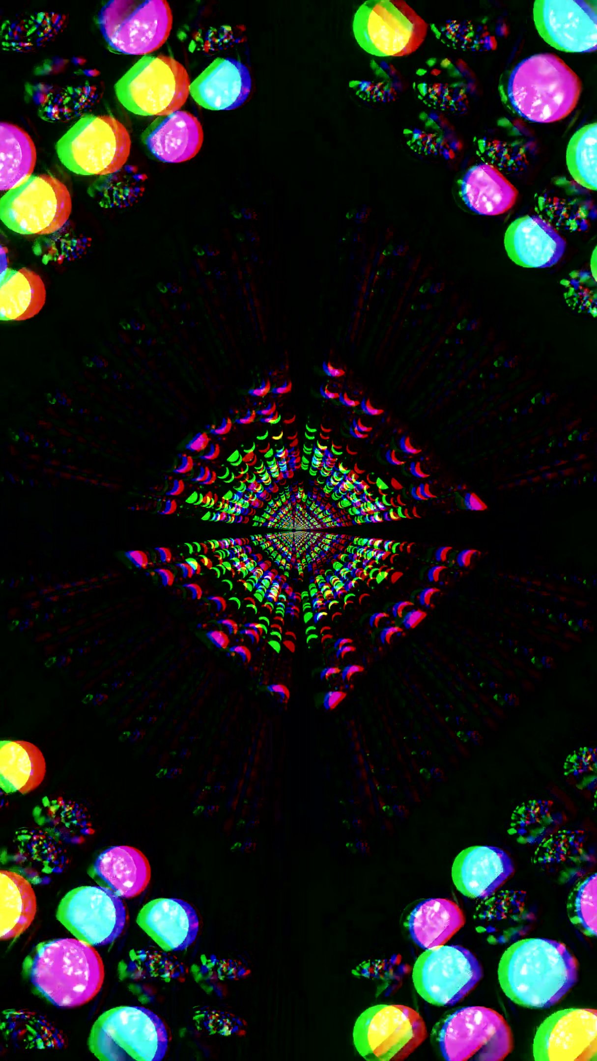 Vibrant tunnel video loop screensaver with colorful lights creating an immersive visual experience
