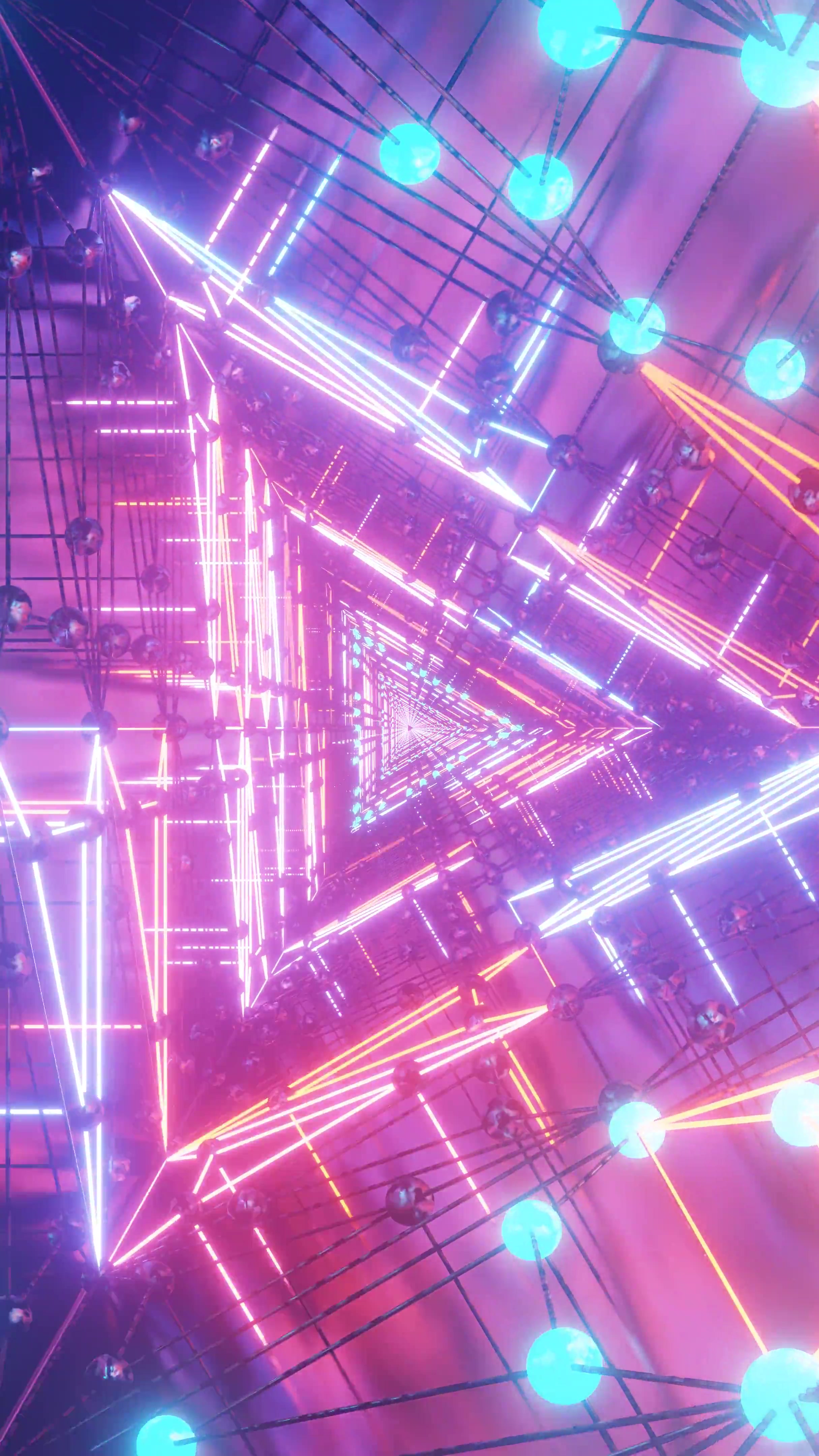 Vibrant tunnel video loop with colorful lights creating a mesmerizing visual experience for screensavers and displays