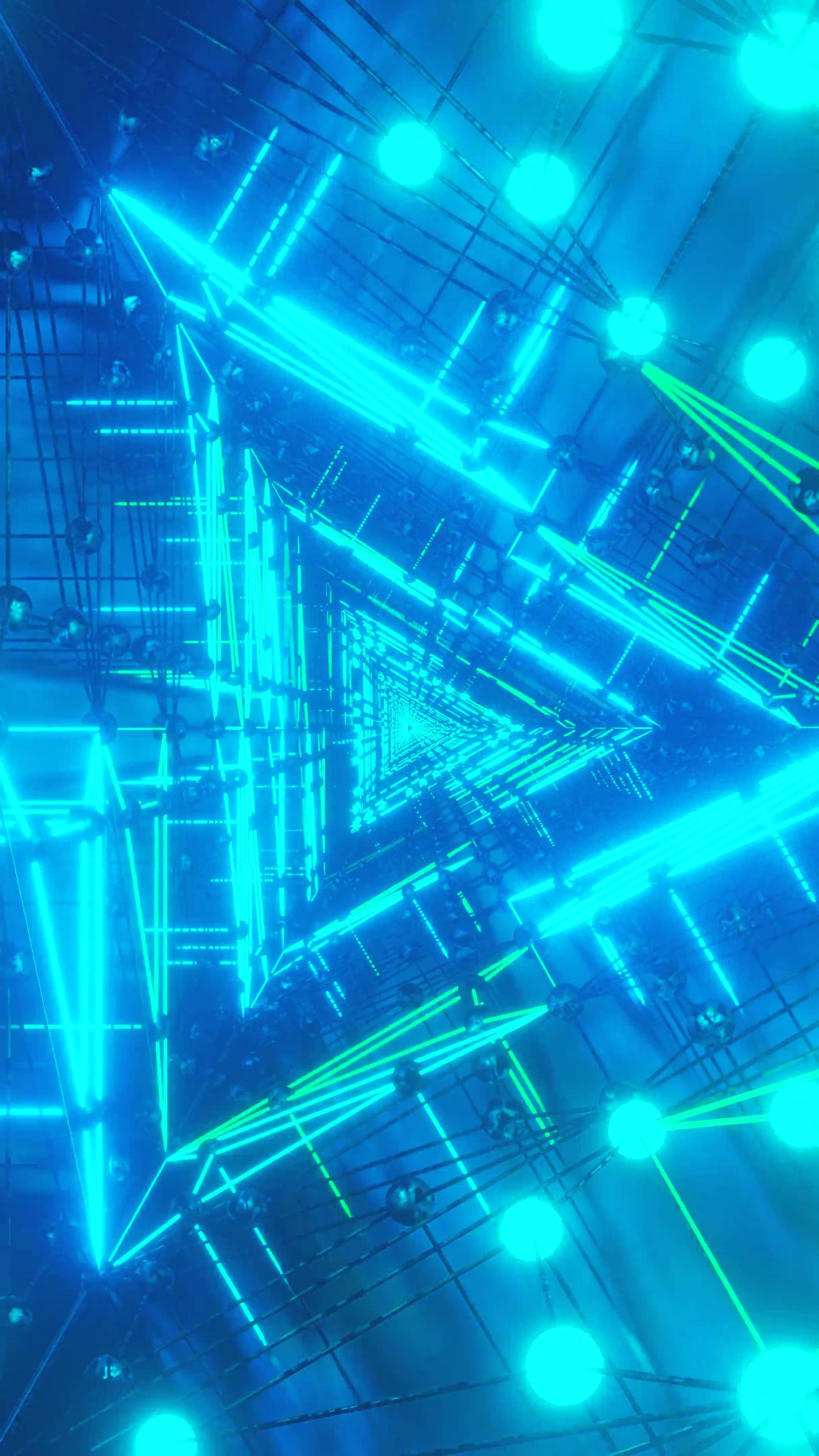 Tunnel video loop creates a captivating experience with bright li