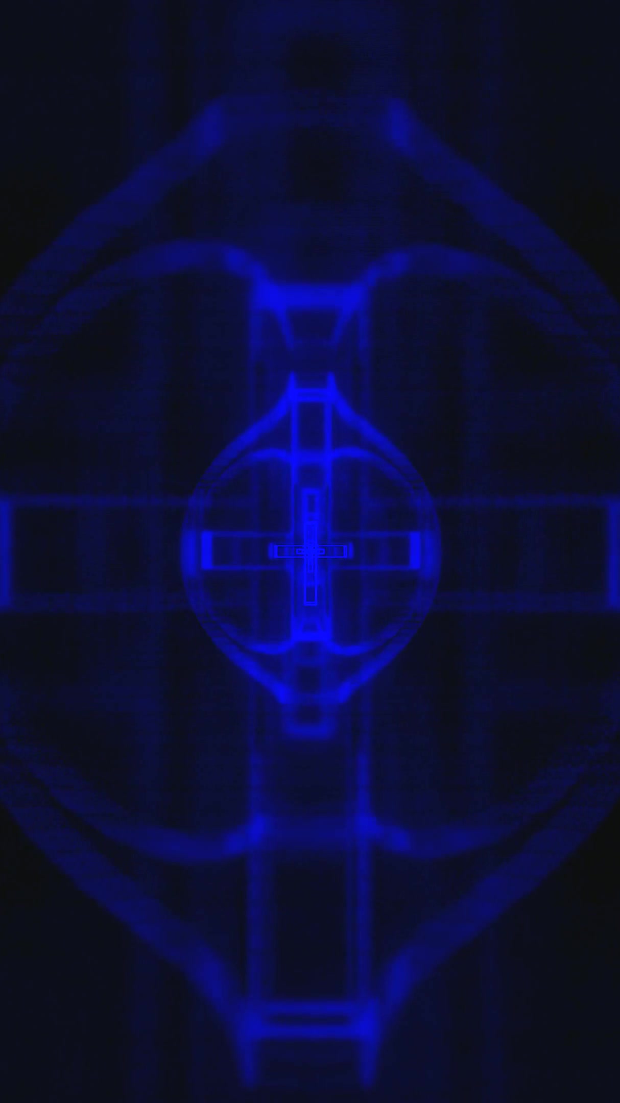 Seamless tunnel video loop screensaver with glowing blue patterns for immersive viewing experience