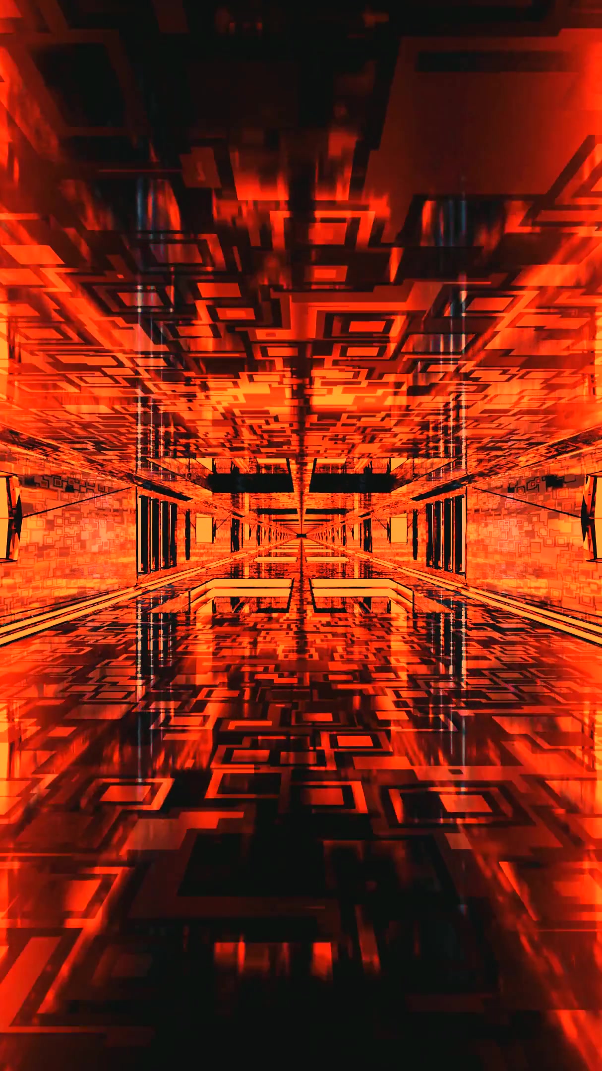 Seamless tunnel video loop screensaver with vibrant colors and futuristic design for relaxation and ambiance