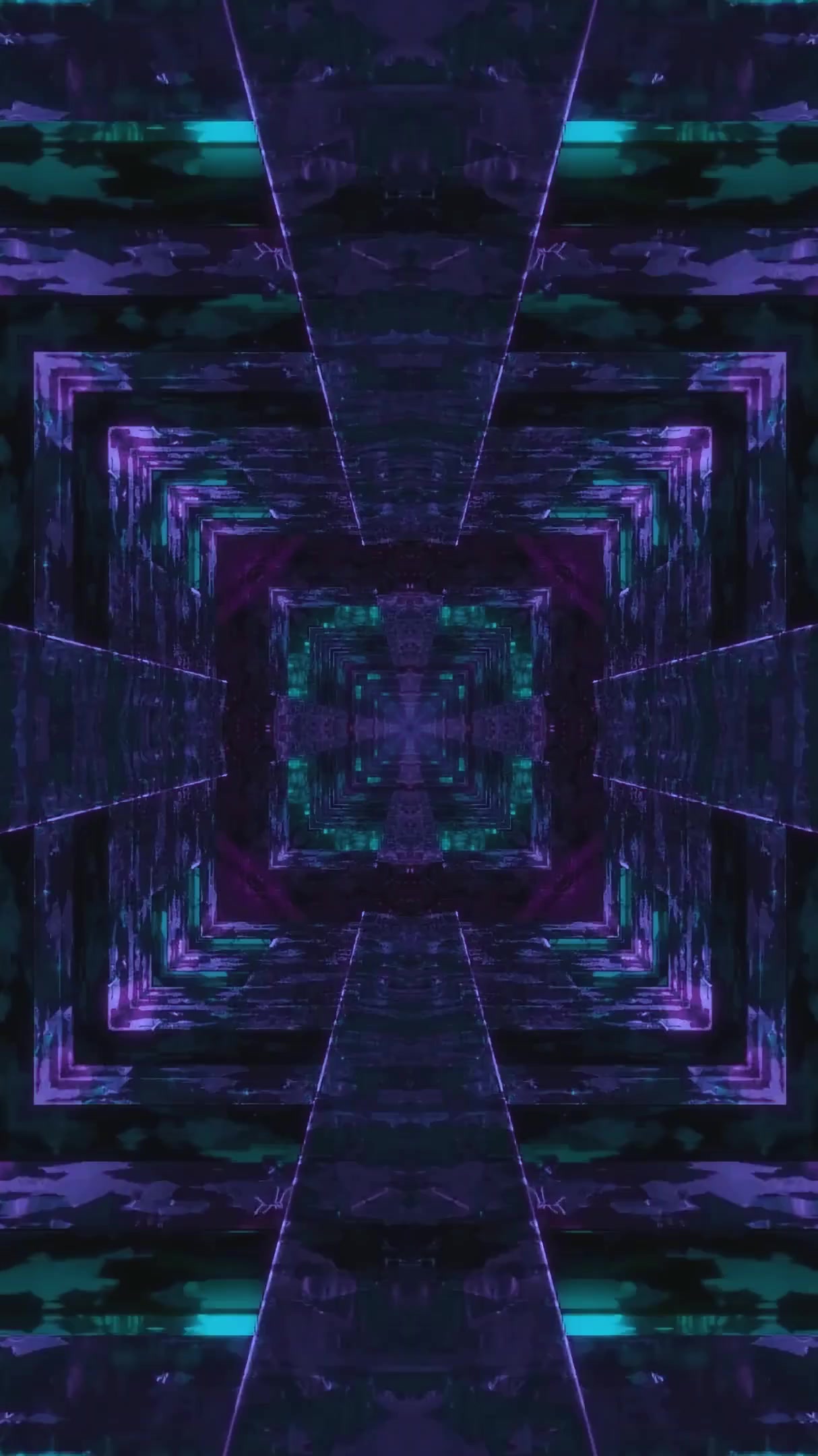 Seamless looping tunnel video vj loop screensaver with vibrant colors and intricate patterns