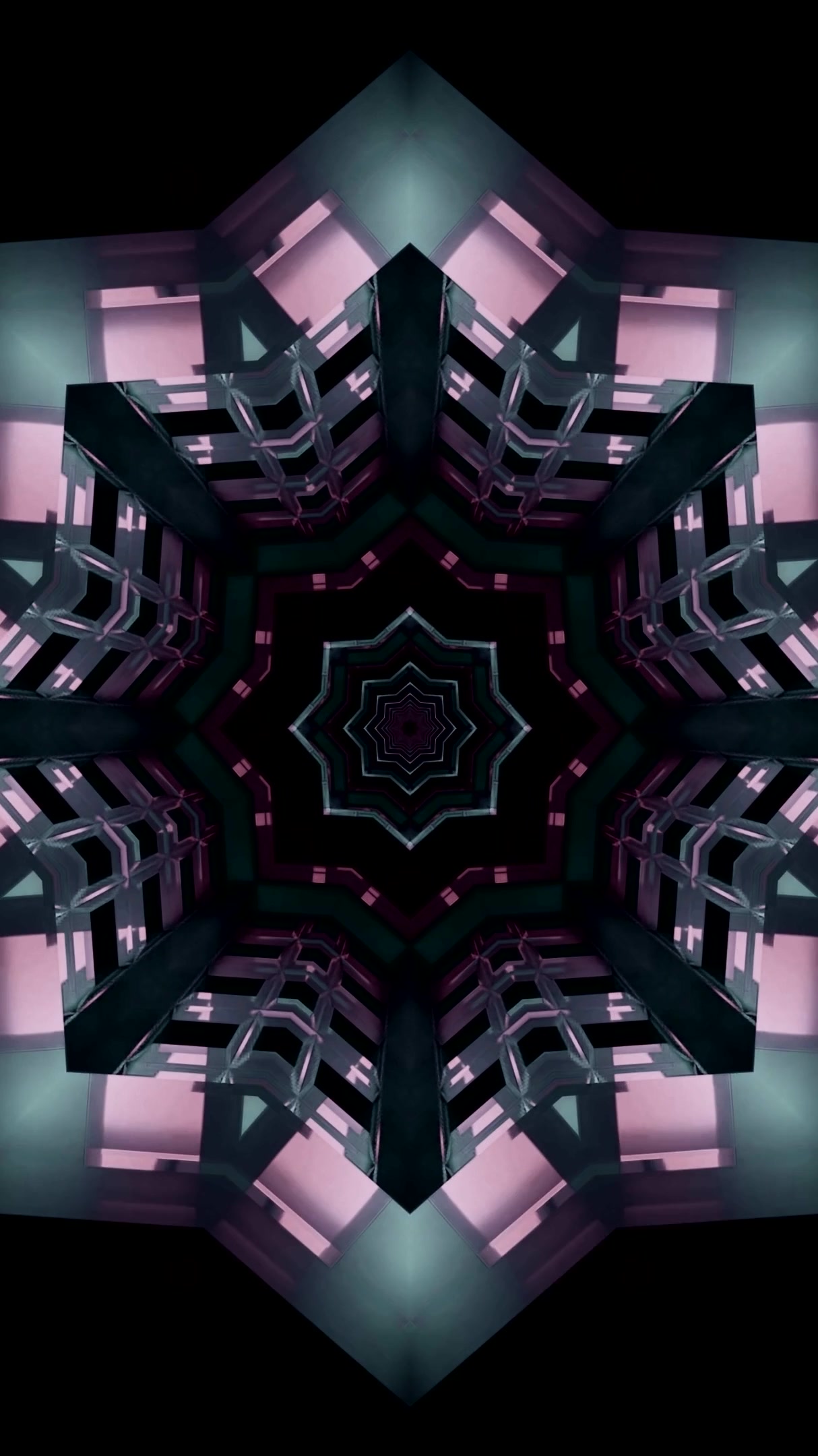 Seamless tunnel video loop screensaver showcasing vibrant geometric patterns and colors