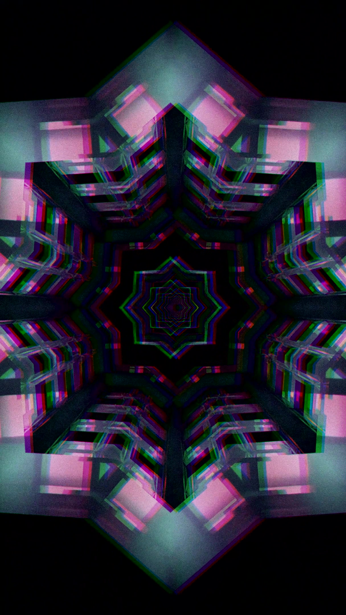 Seamless tunnel video vj loop screensaver with vibrant colors and geometric patterns