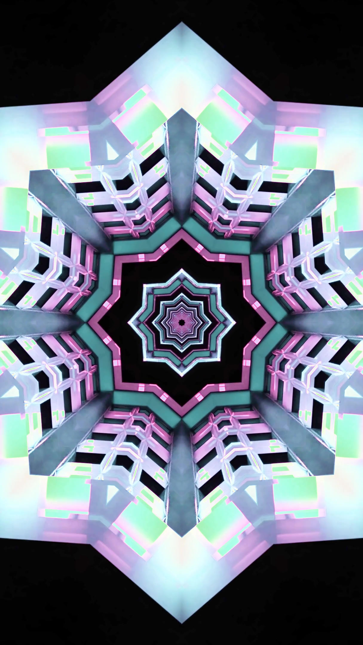 Colorful tunnel video loop creates a mesmerizing visual experience with vibrant patterns and shapes