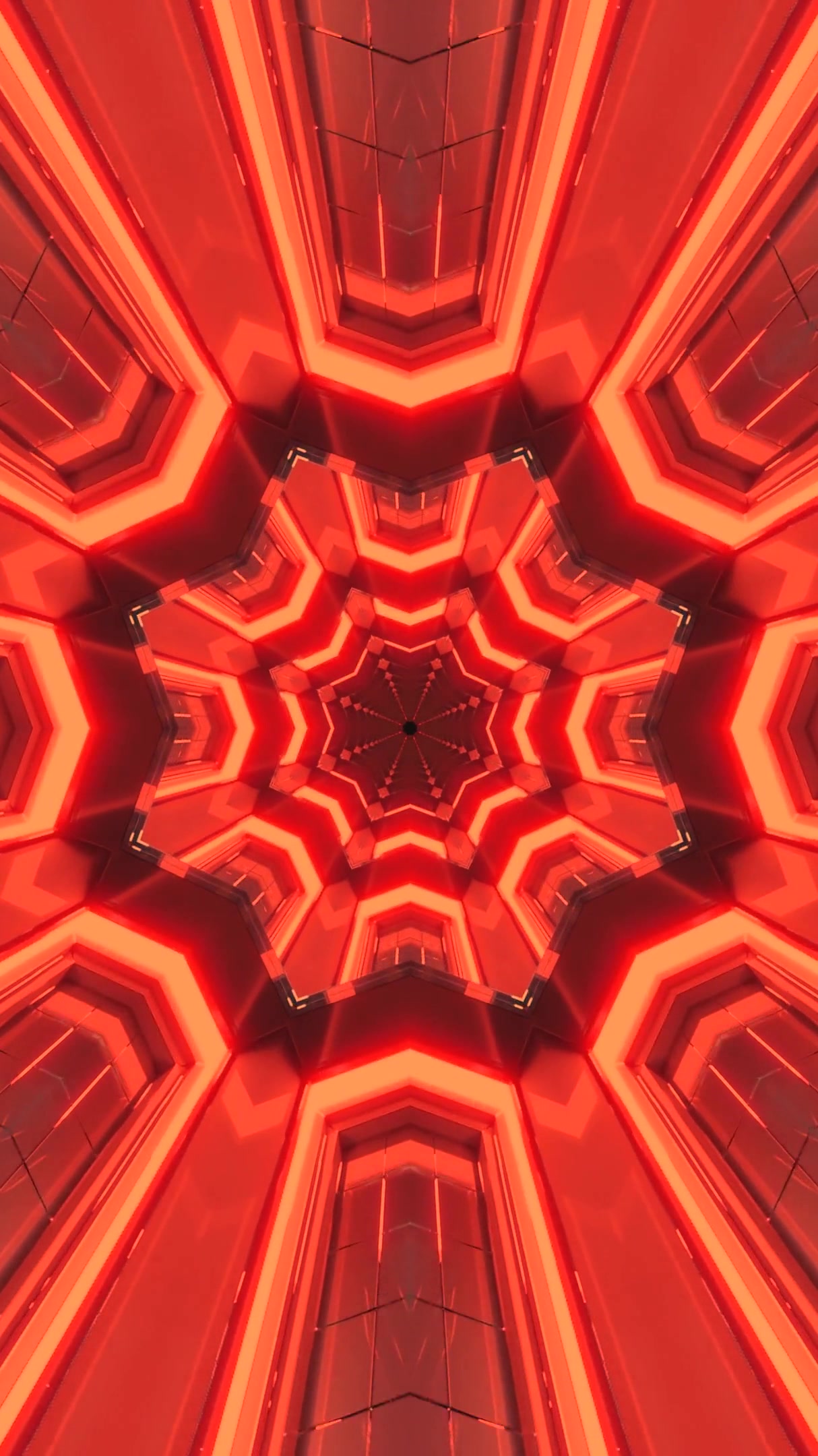 Seamless tunnel video loop featuring vibrant red lights creating a hypnotic visual experience