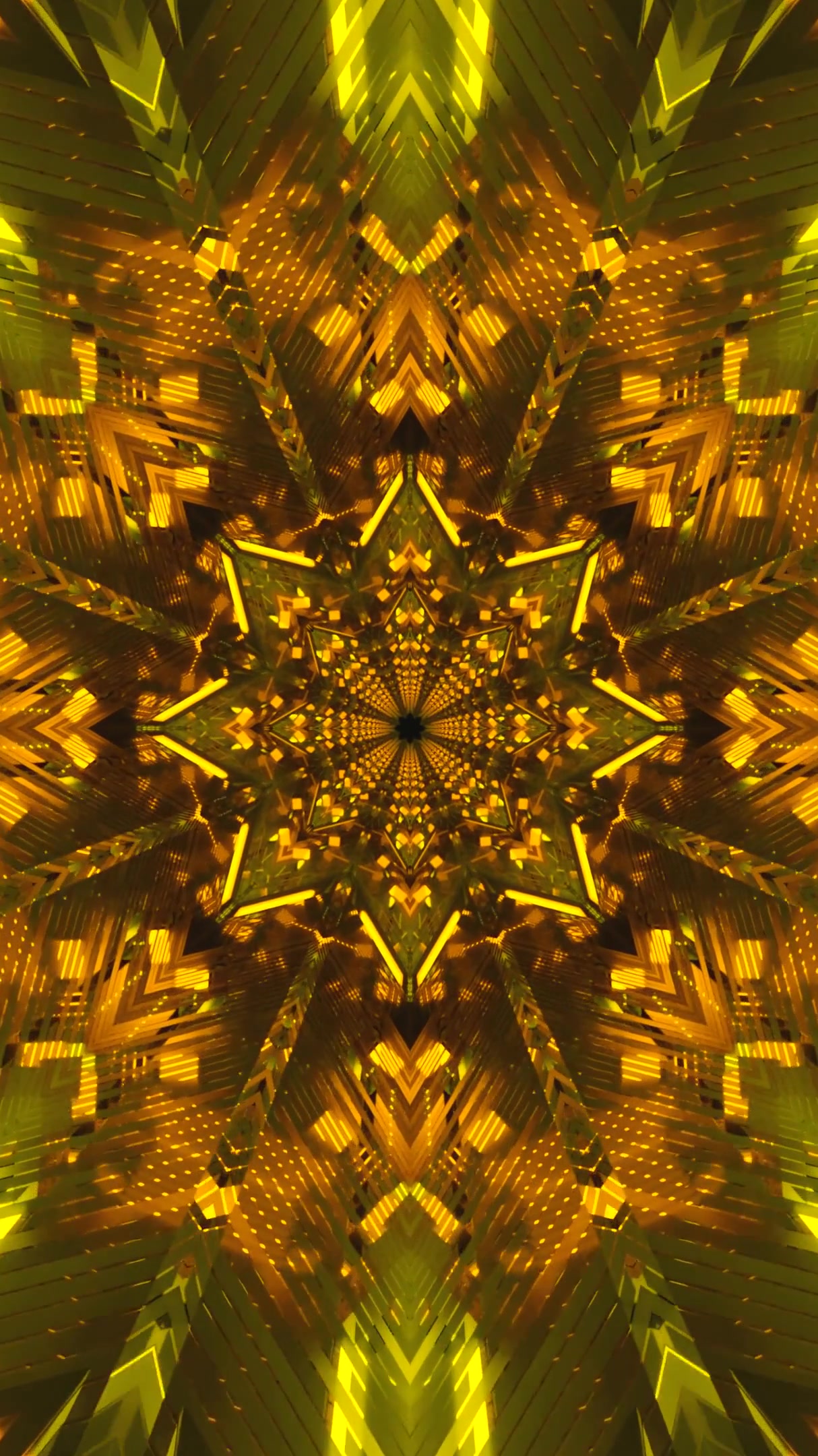 Tunnel video loop screensaver showcases vibrant yellow patterns and seamless motion for an engaging digital experience