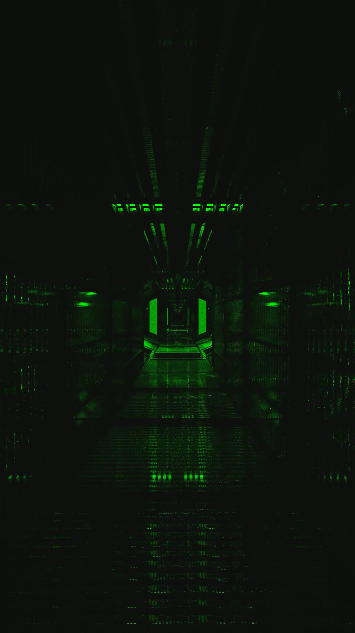 Tunnel video vj loop screensaver creates a captivating seamless animation in vibrant green tones