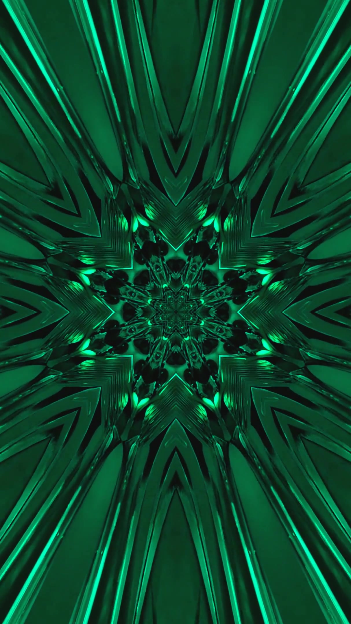 Tunnel visual journey with seamless loop and vibrant green patterns that captivate and engage viewers in a mesmerizing experience