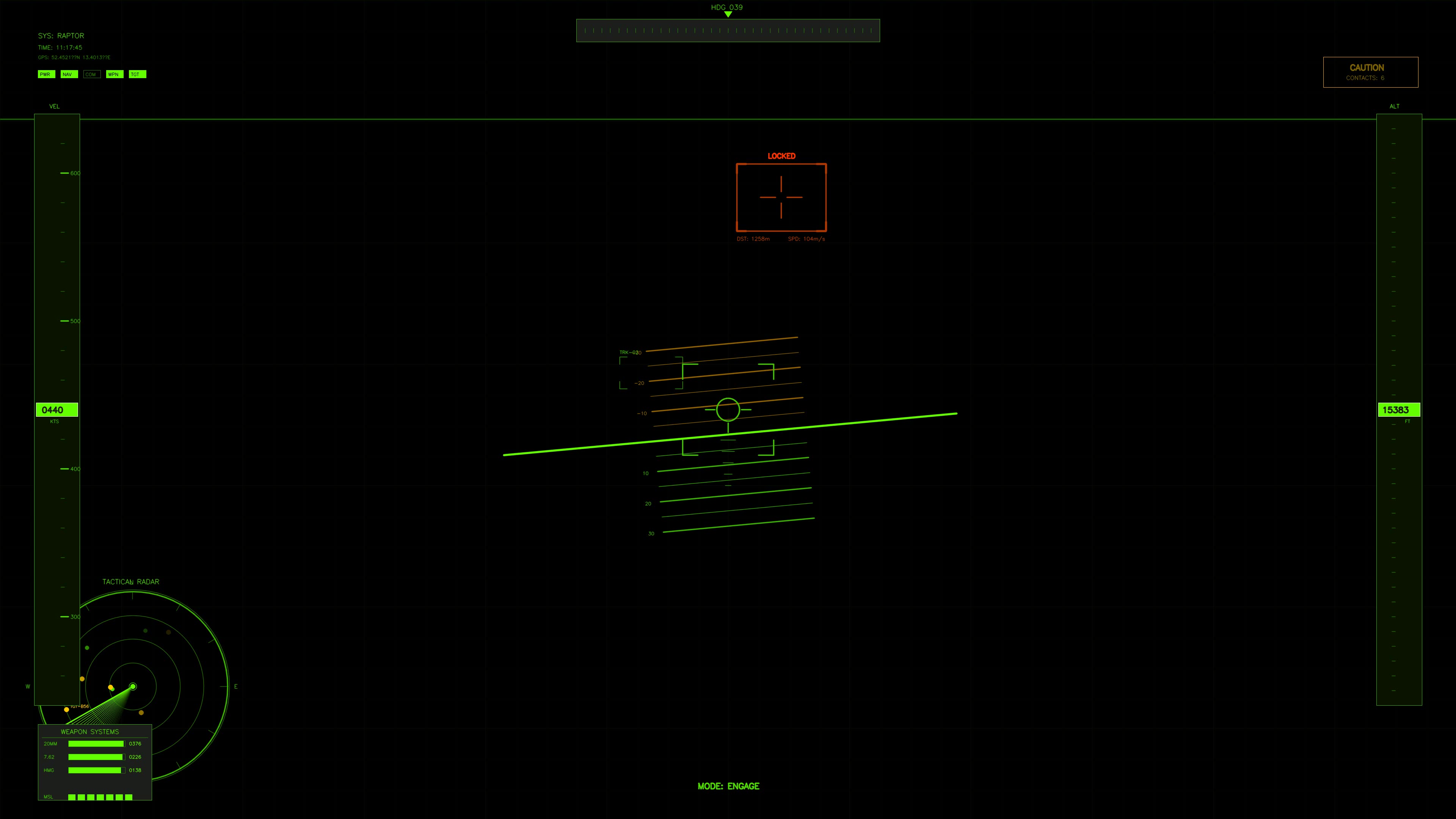 Science fiction military cockpit HUD element used in war documentaries for visualizing tactical data and strategy plans