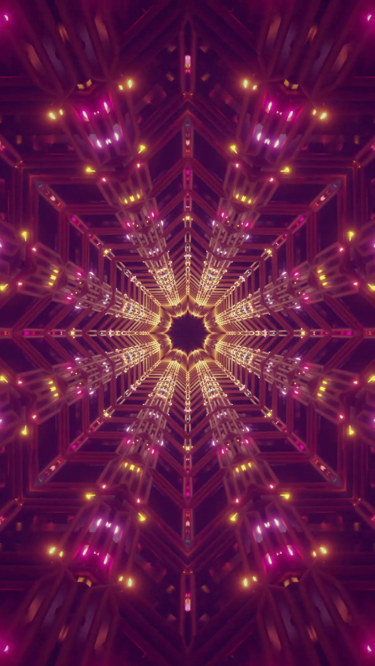 Seamless tunnel video loop vj screensaver with vibrant colors and