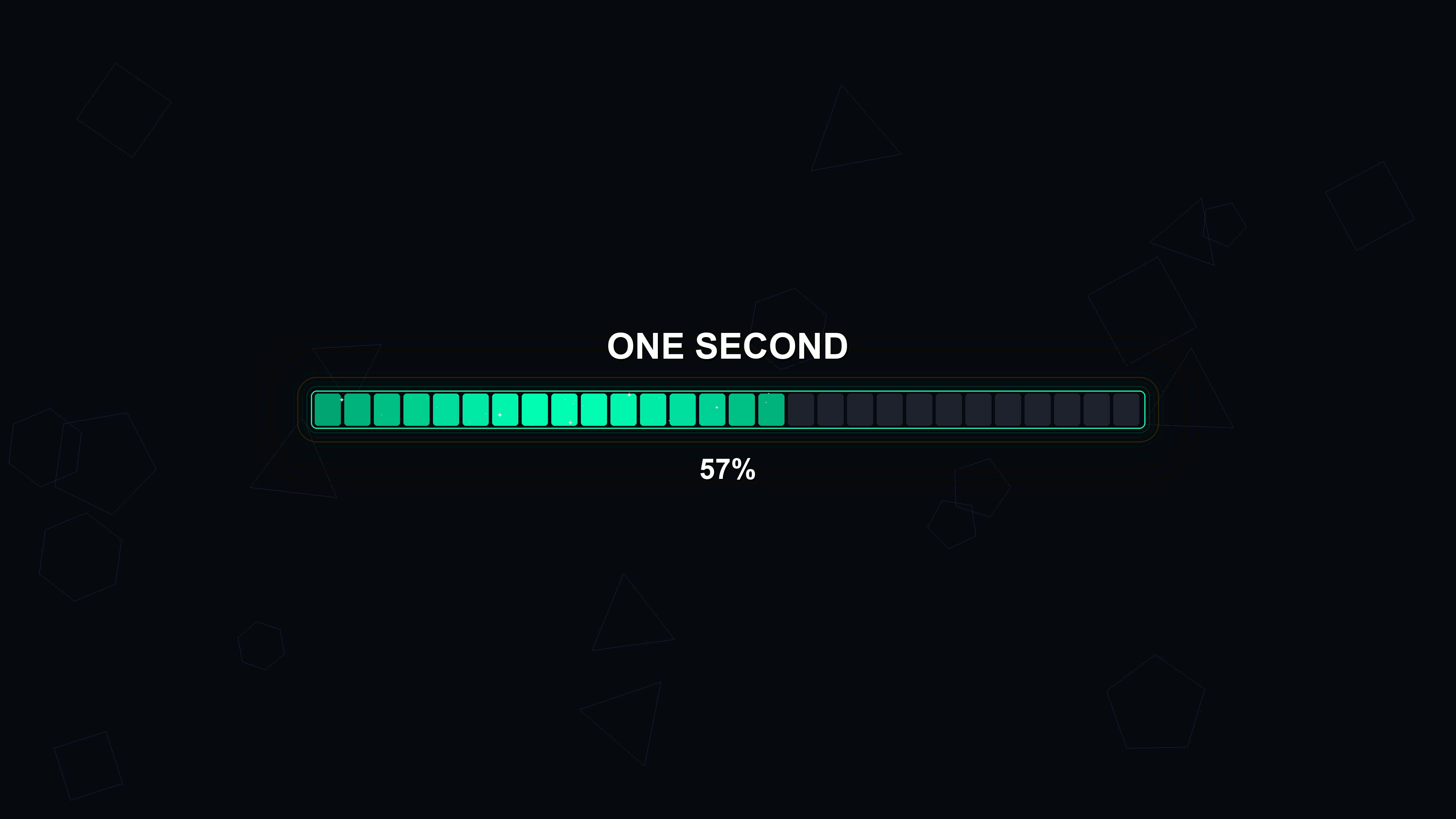 Stylish modern progressbar animation that shows vibrant colors on a dark background over a one second duration