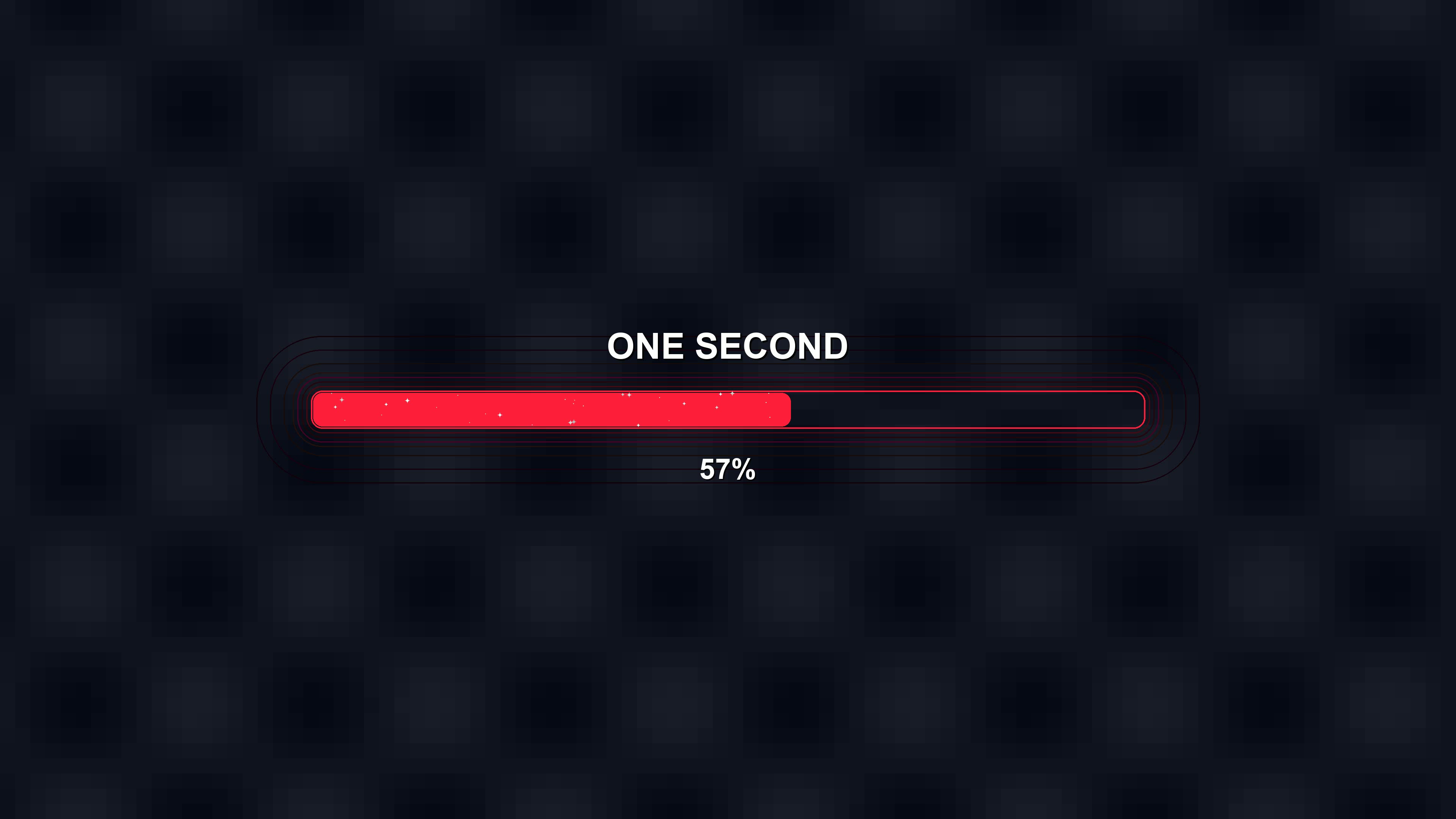 Modern progress bar animation shows completion time and percentage in vibrant colors