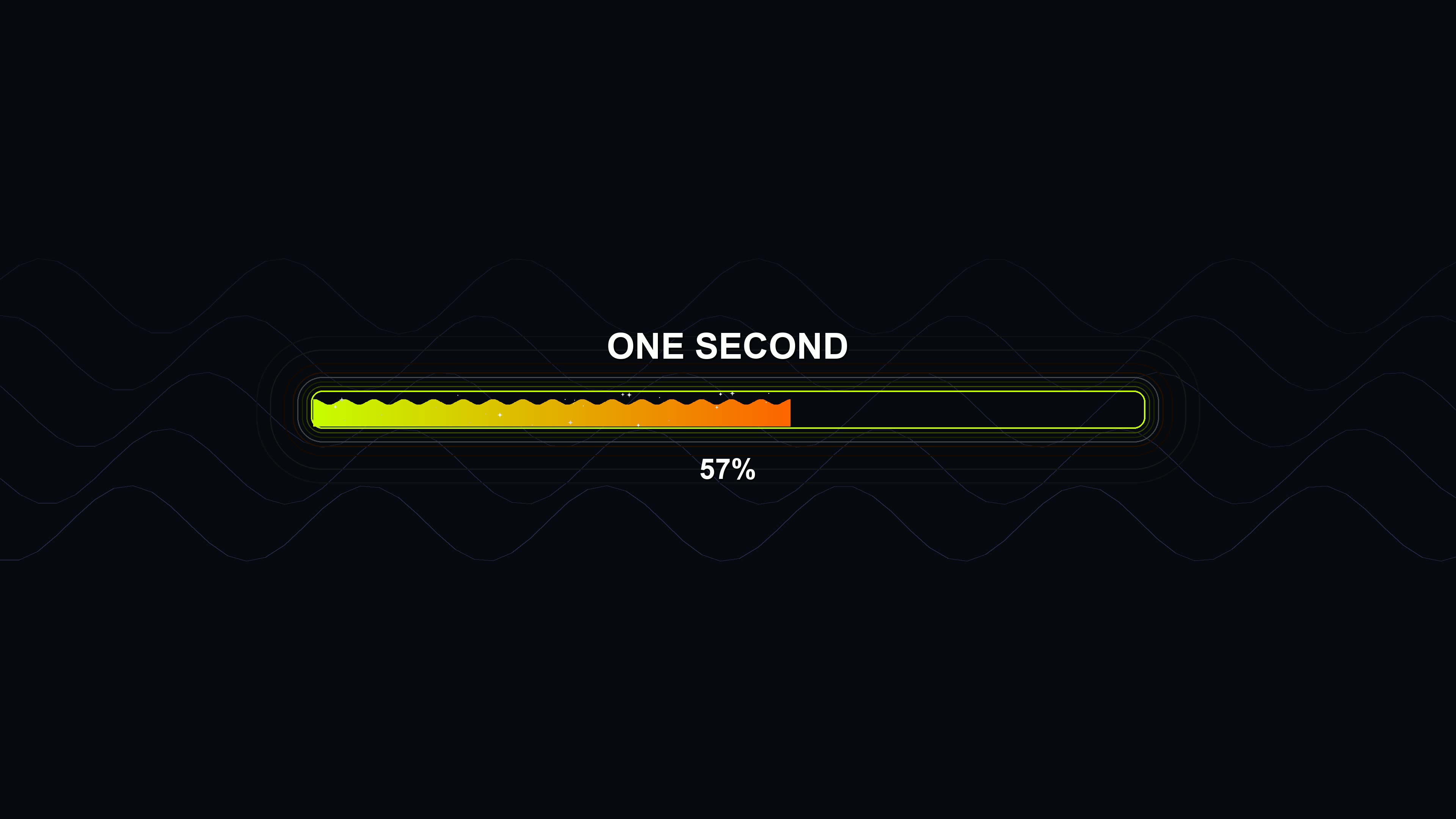 Stylish modern progressbar animation with vibrant colors showing completion in one second