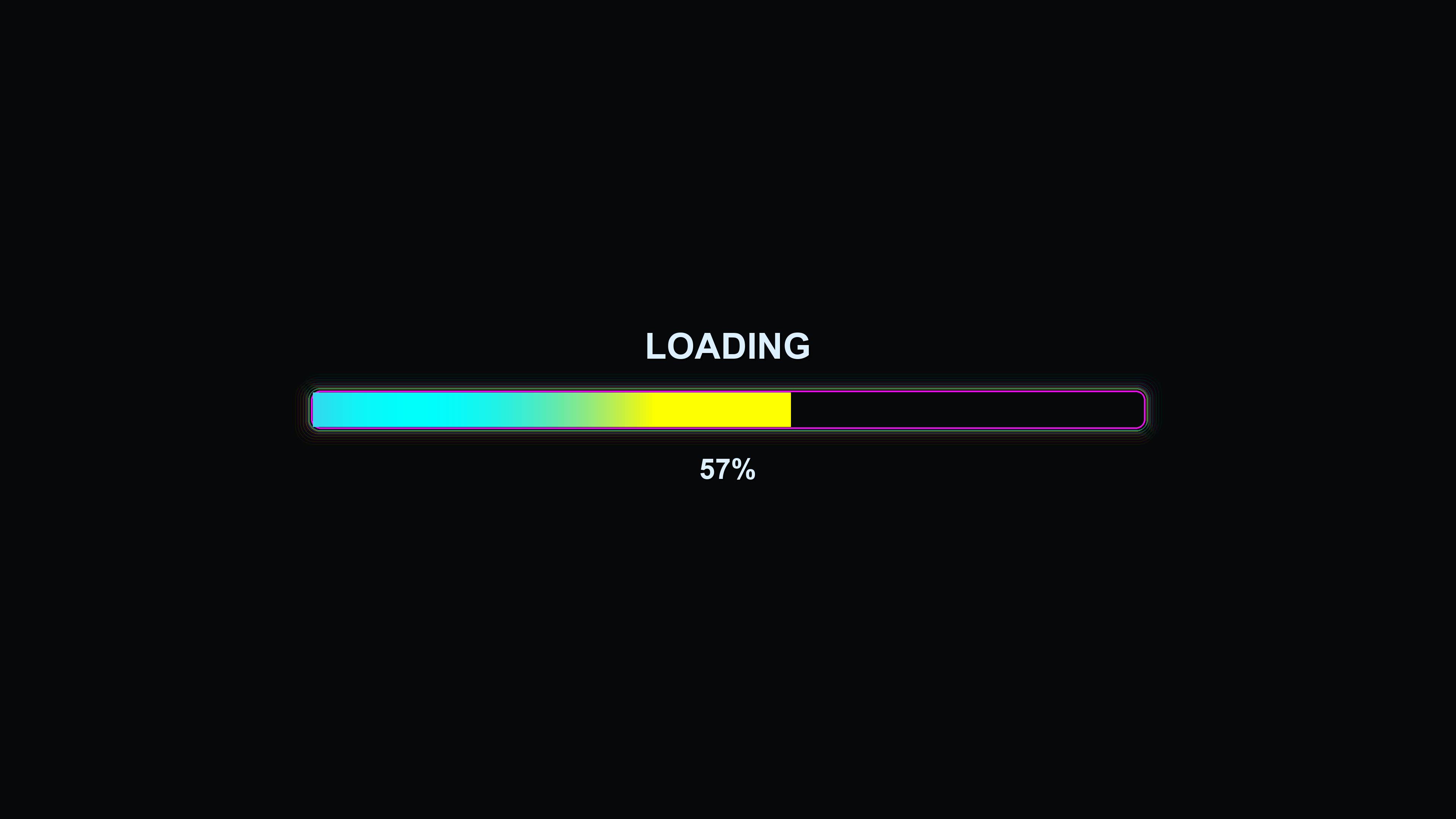 Progressbar animation displays vibrant colors for loading screen with smooth transition and clear indication of completion