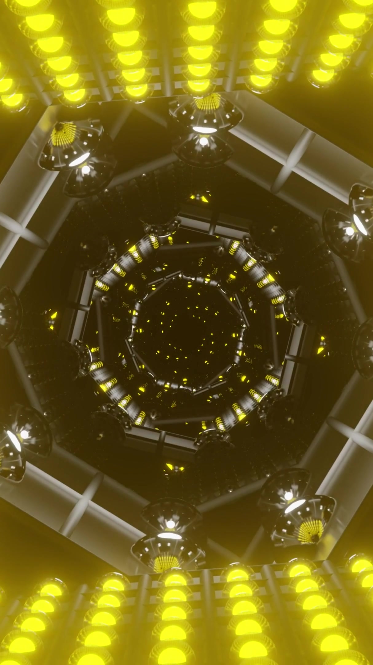 Seamless tunnel video loop showcasing dynamic lights and patterns