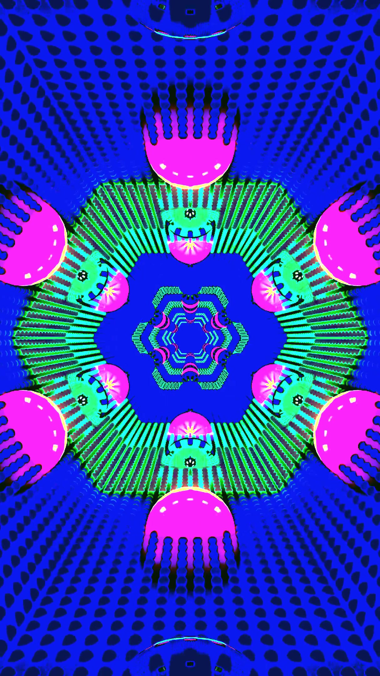 Colorful tunnel video loop creating dynamic visual effects for immersive screensaver experience