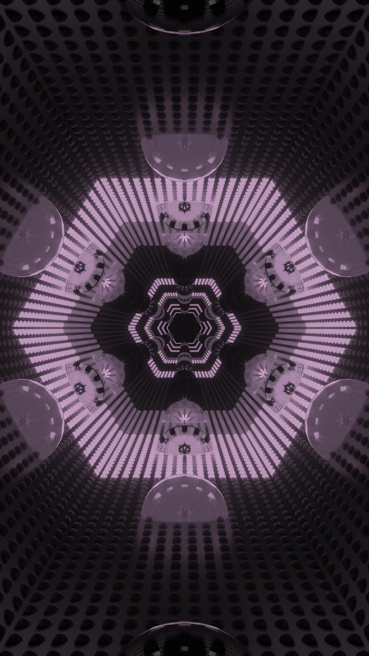 Seamless looping tunnel video visual screen saver for immersive experiences and relaxation