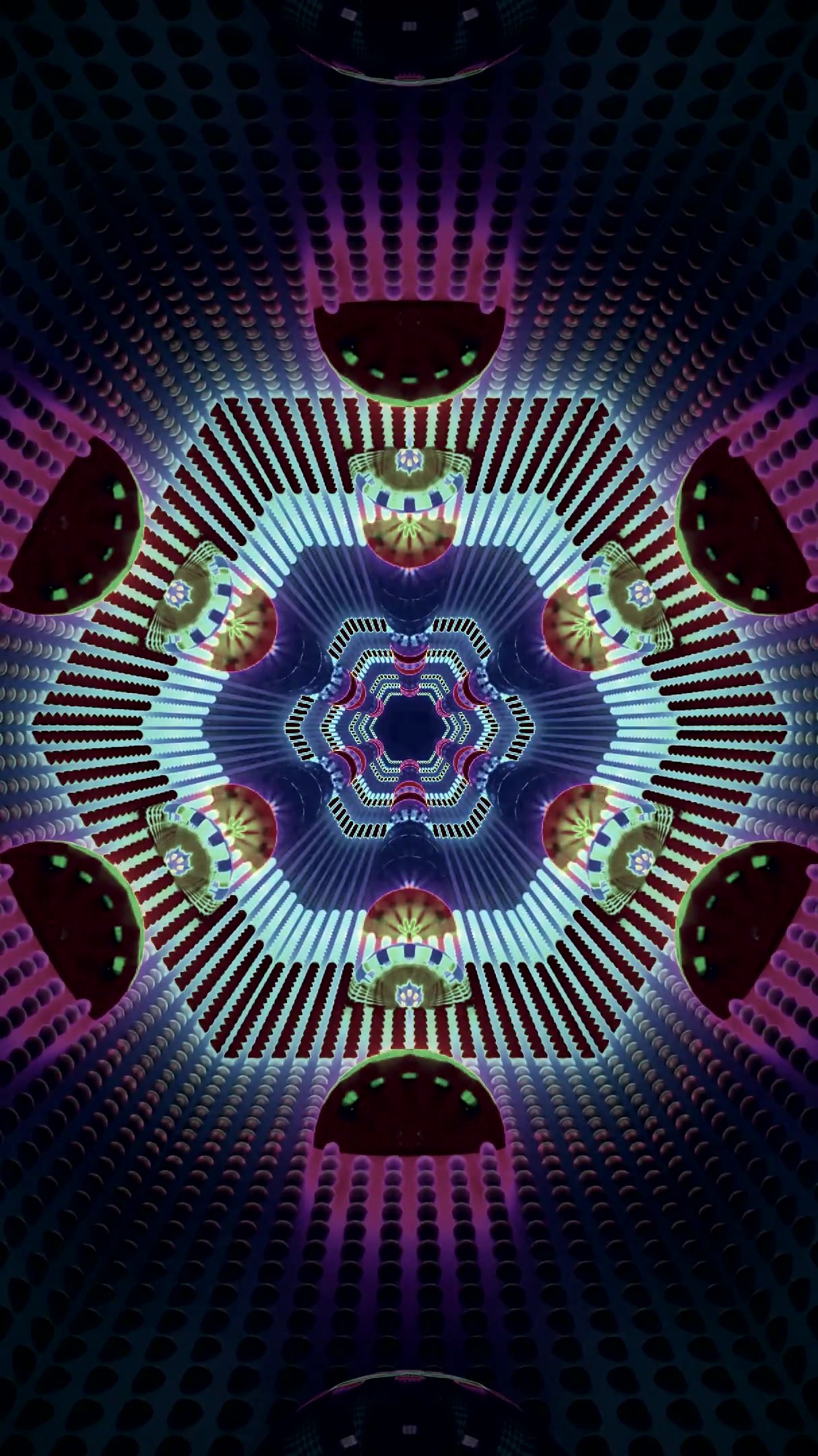 Vibrant tunnel video vj loop screensaver with seamless flowing pa