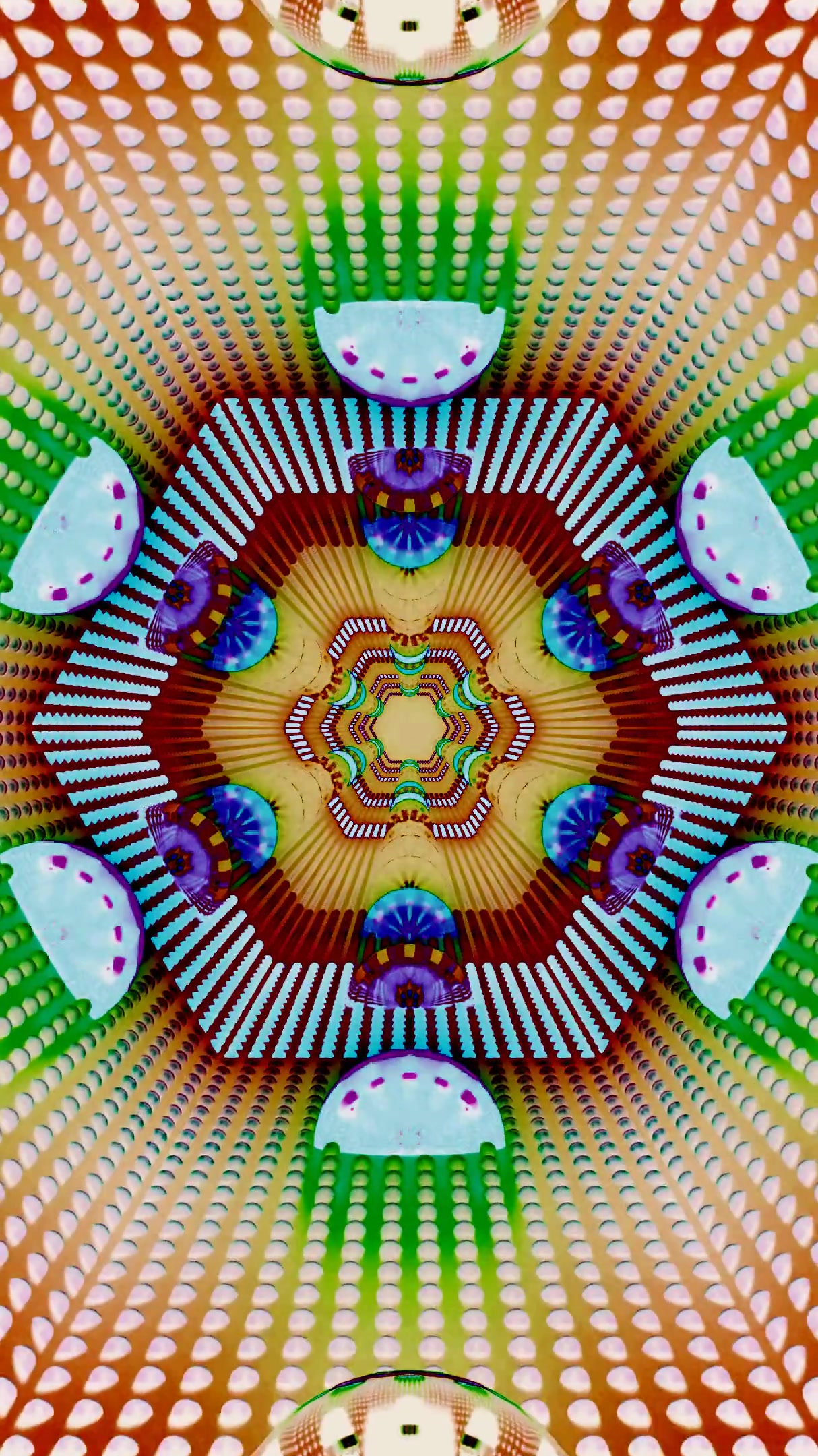 Visually captivating tunnel video loop creates a mesmerizing scre