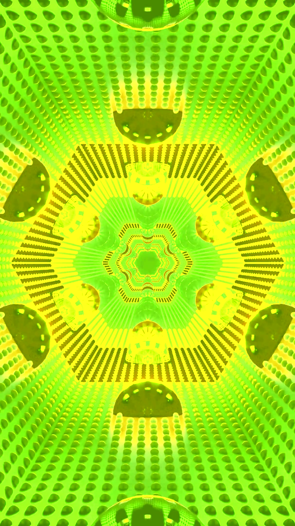 Tunnel video vj loop screensaver creates mesmerizing green patter