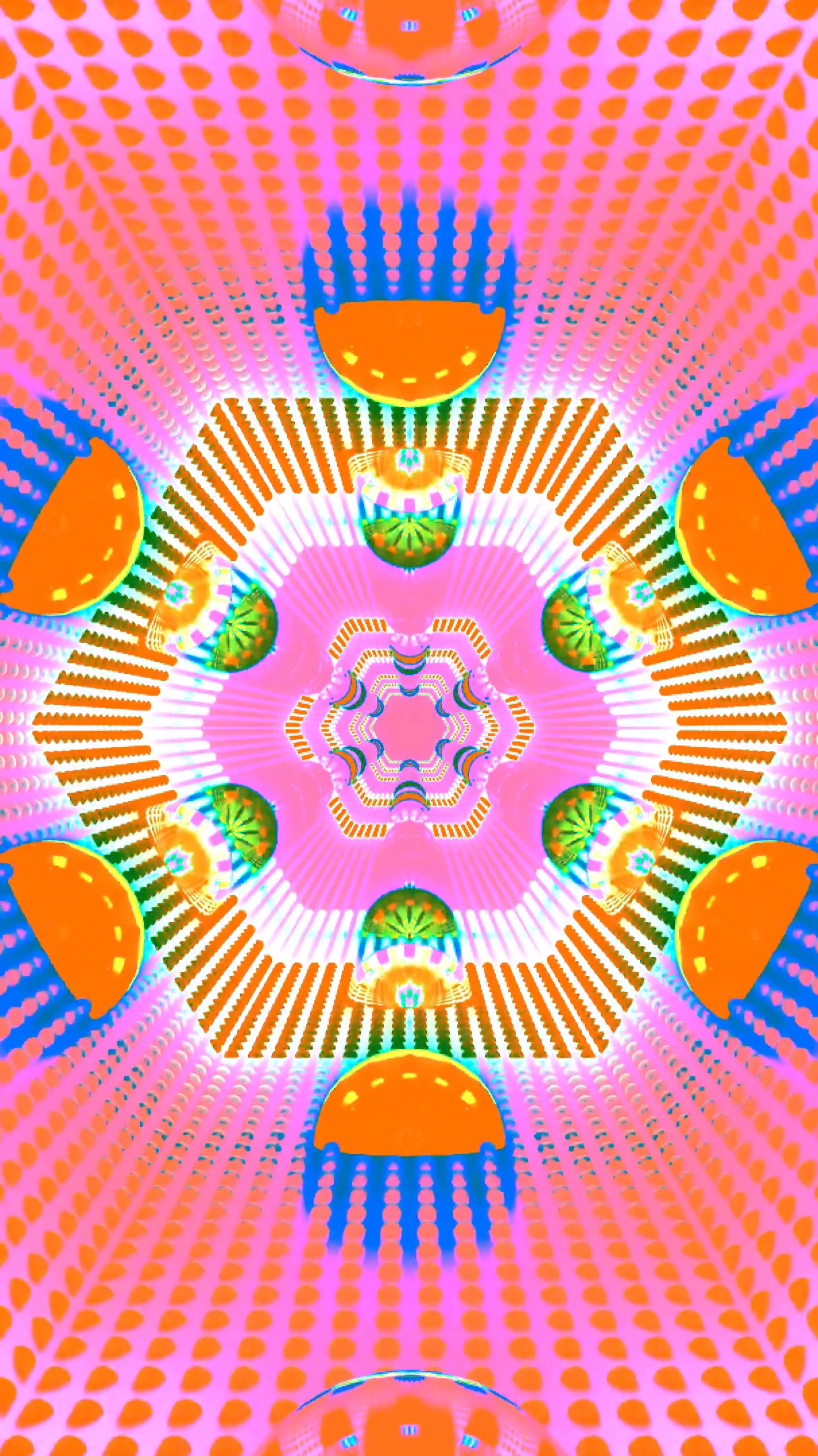 Colorful tunnel loop provides immersive visual experience for rel