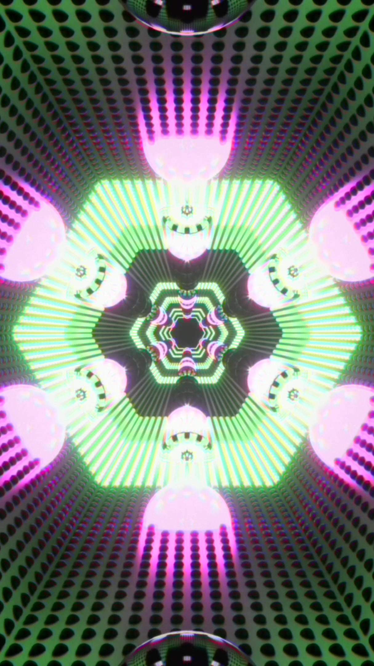 Colorful tunnel video loop creates a mesmerizing visual display perfect for relaxation and entertainment