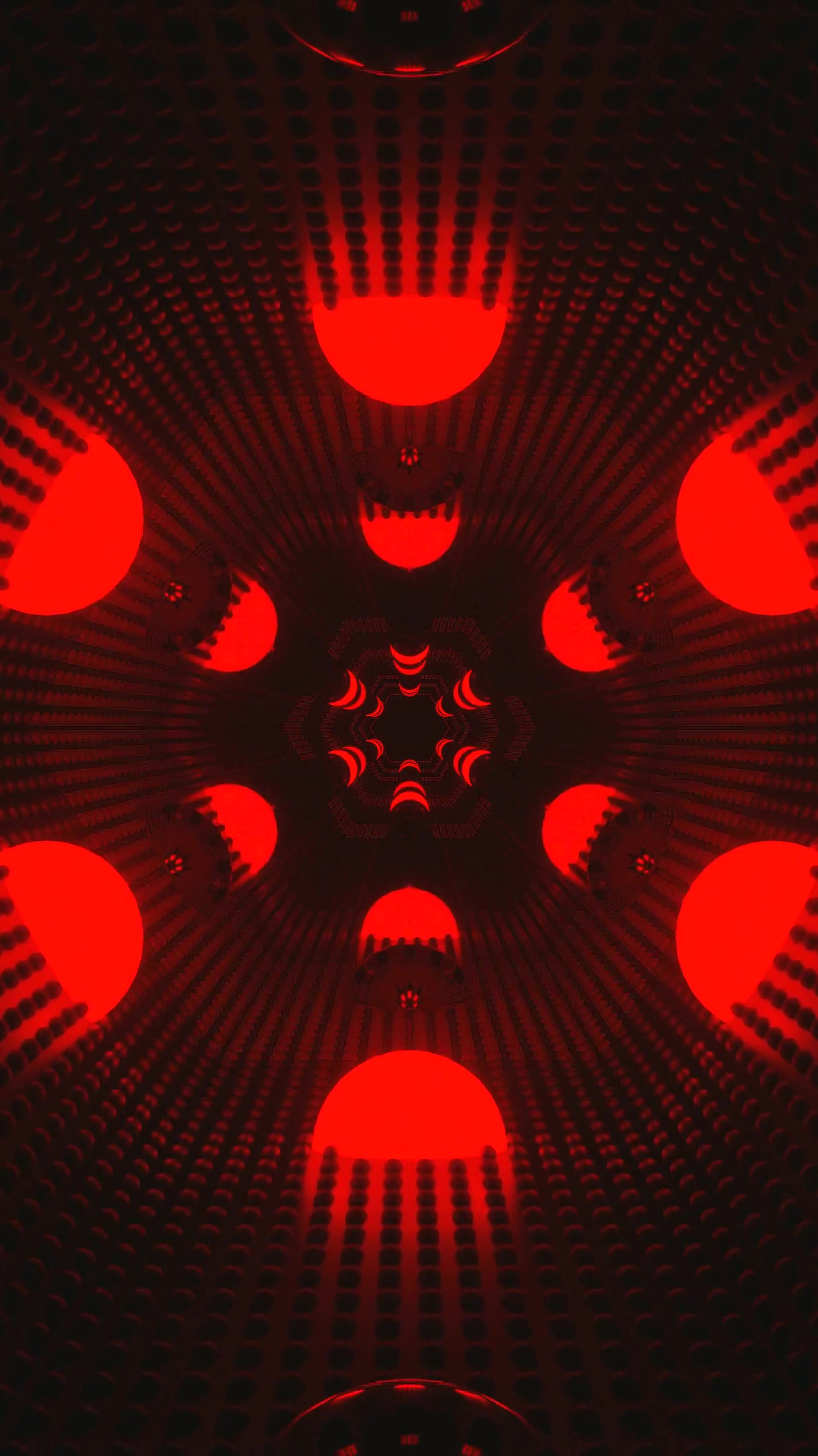 Dynamic tunnel video vj loop creating immersive red and black pat