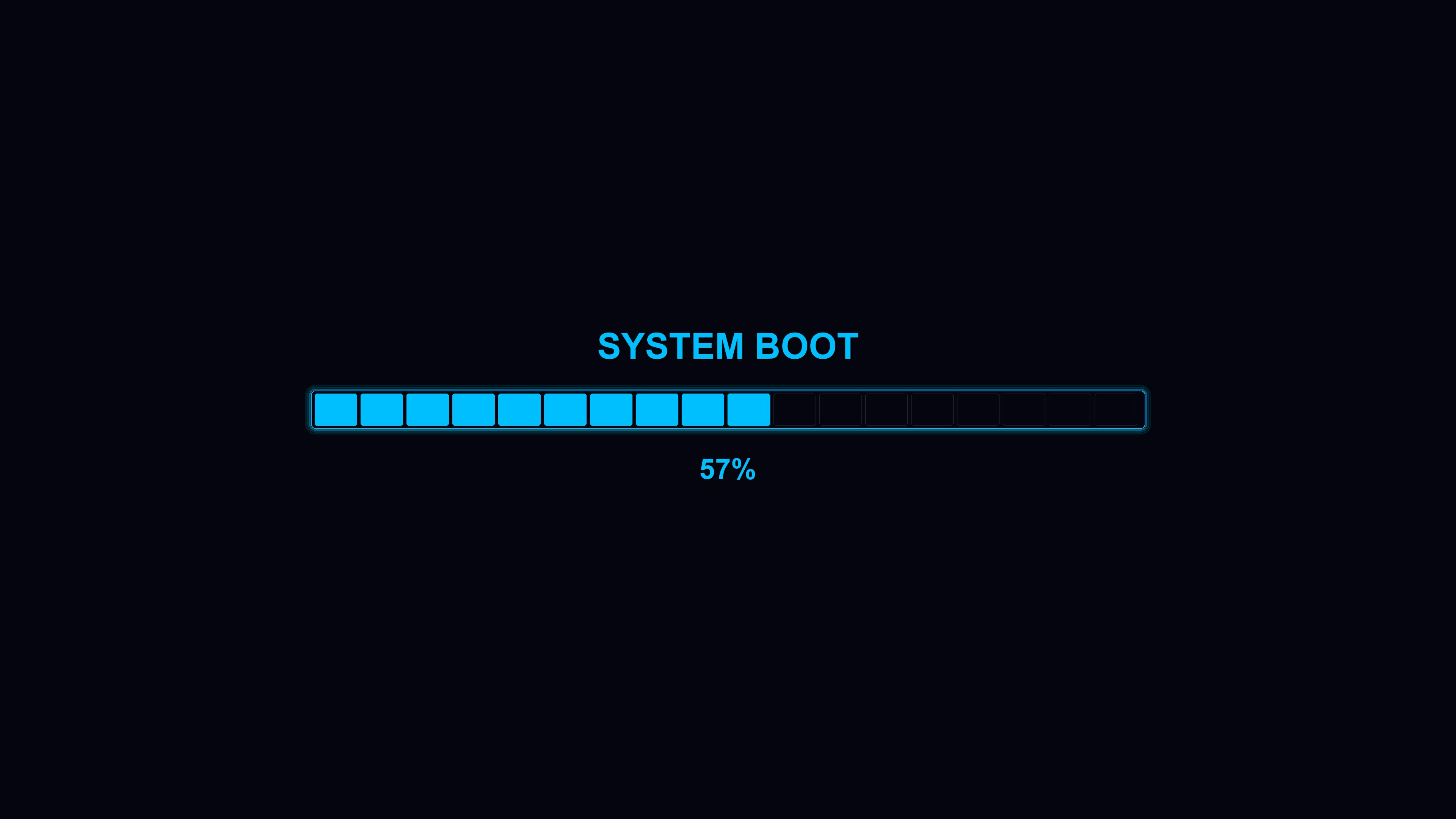 Modern style progressbar animation for waiting periods during system boot events in digital interfaces