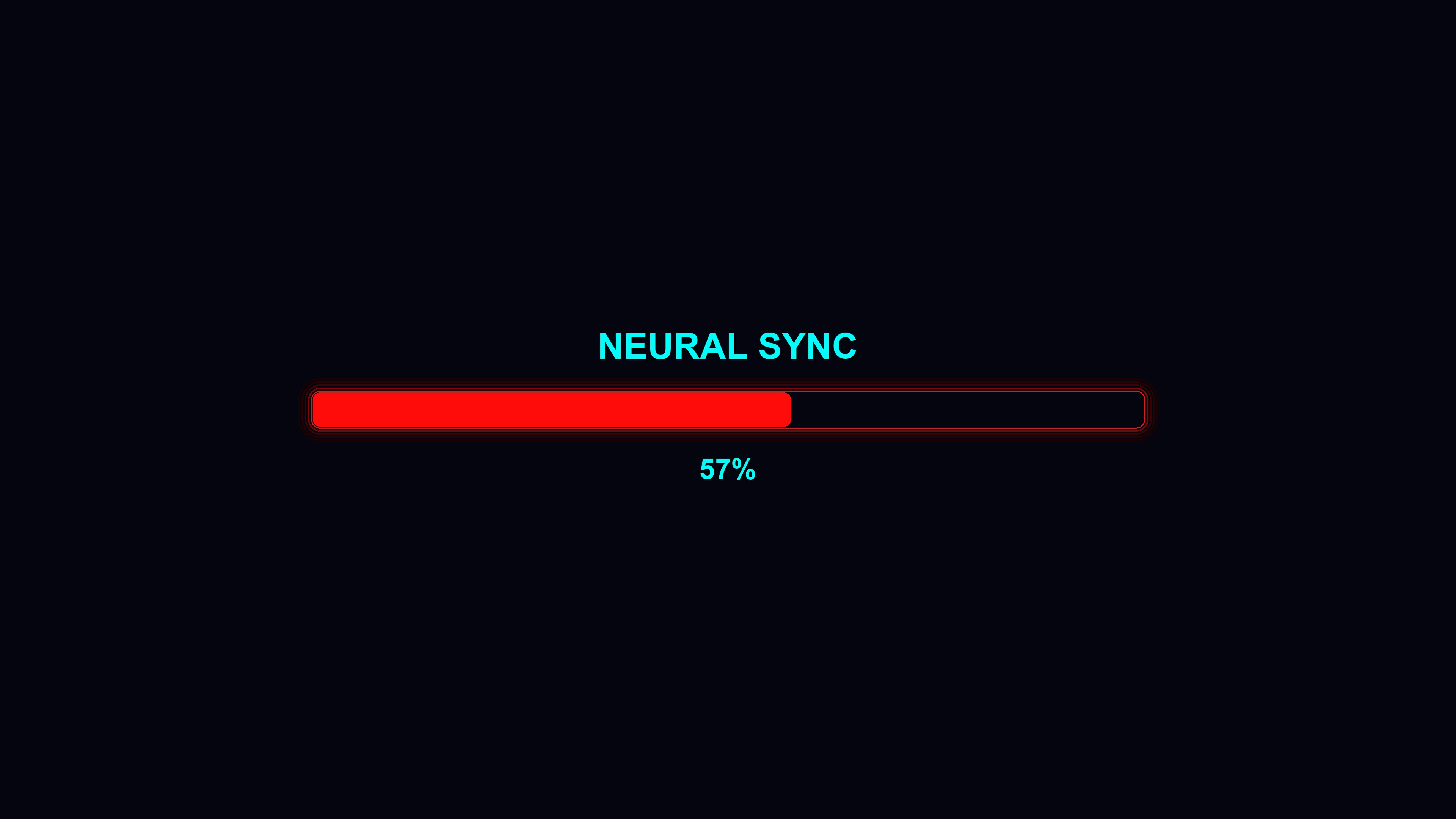 Progressbar animation shows completion of neural sync task during modern digital process