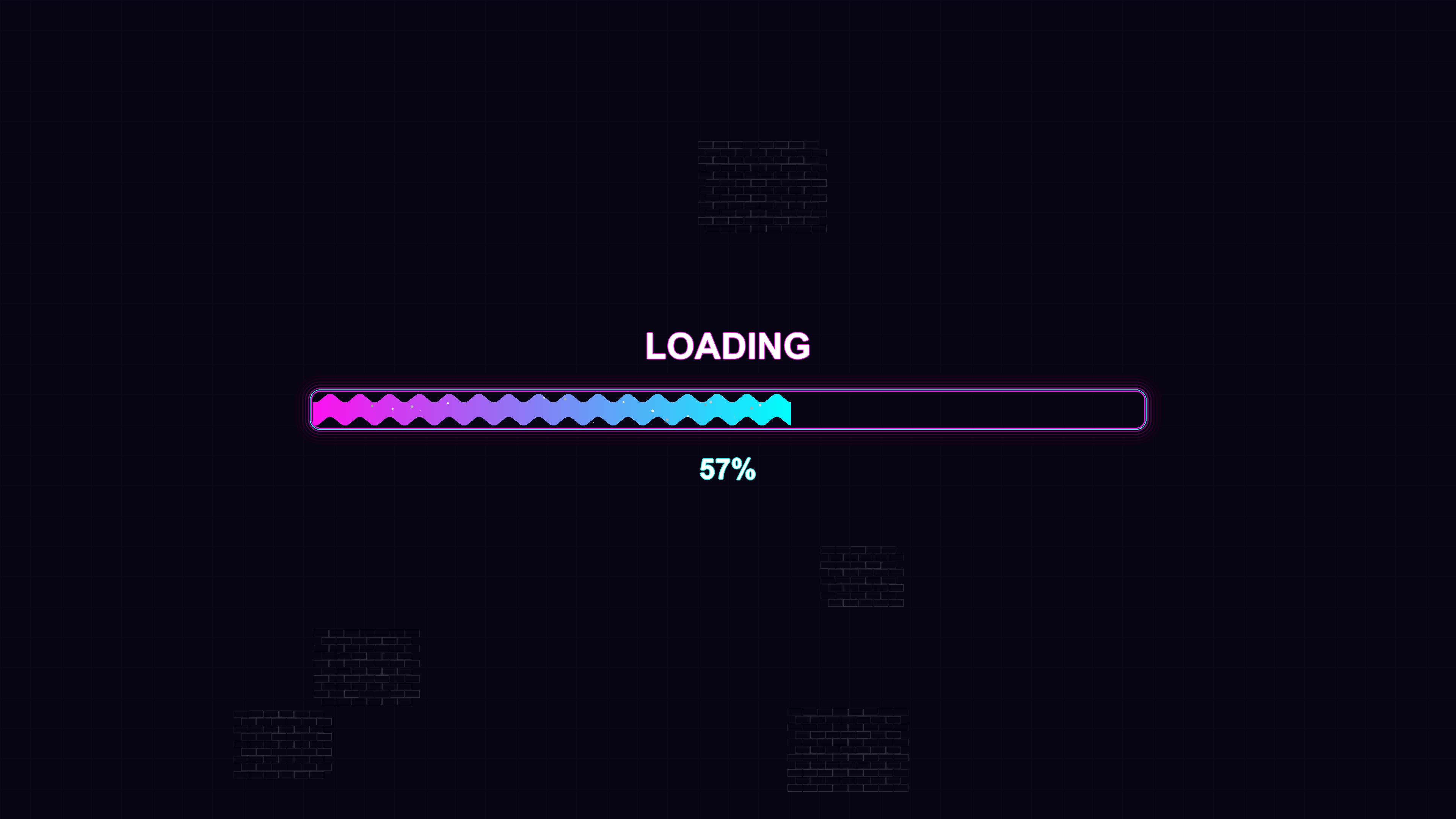 Modern loading animation progress bar displayed on a dark background for use during waiting periods in digital applications