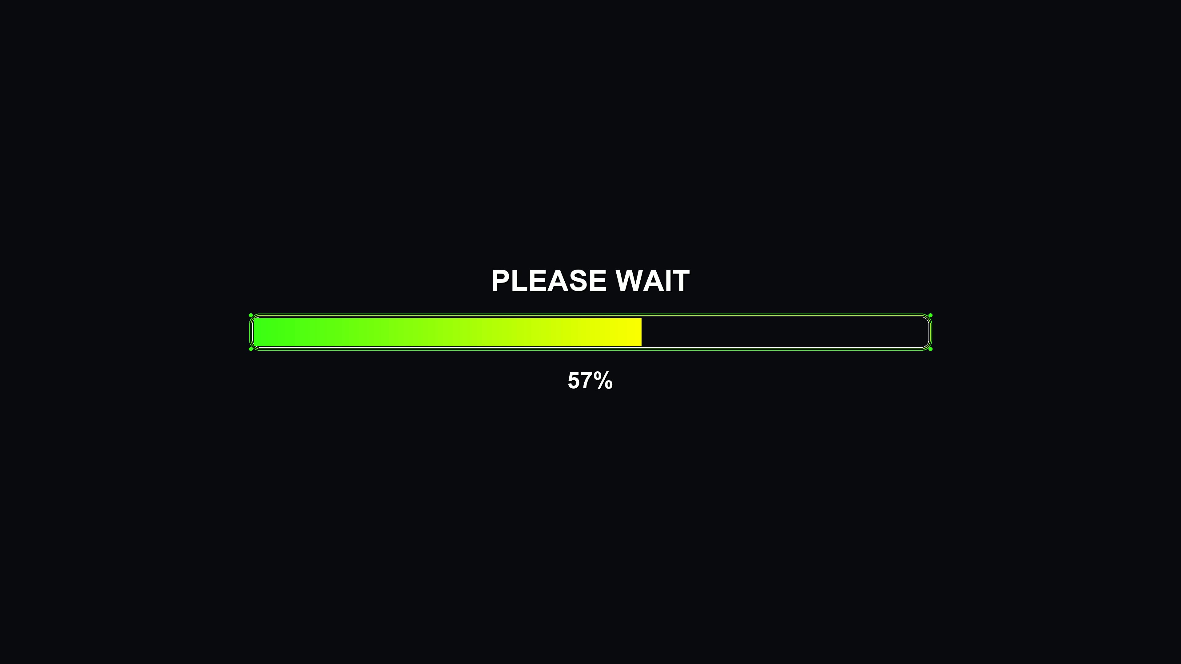 Stylish modern progress bar animation with vibrant colors showing loading status on a dark background for user interface