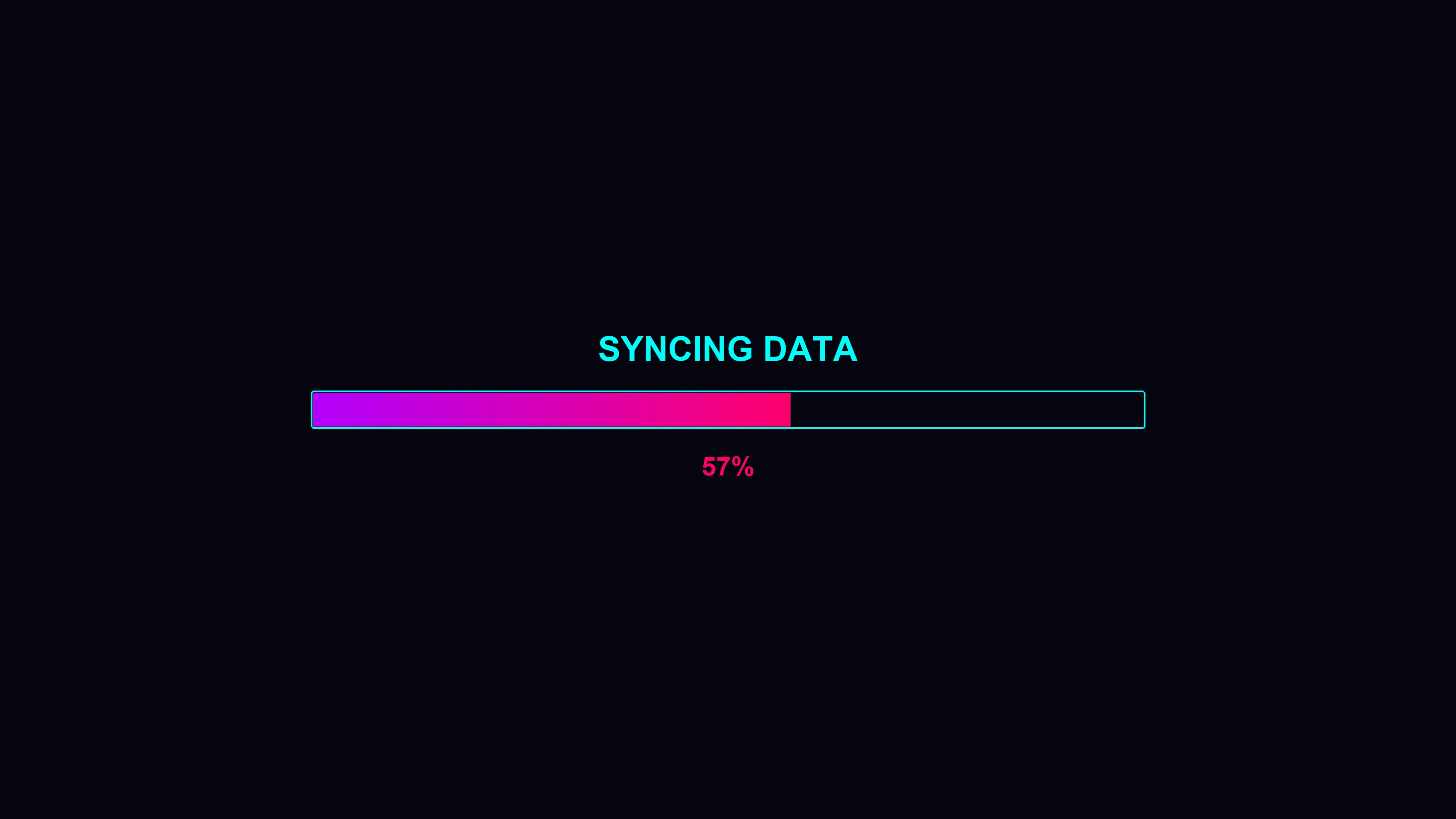 Progress bar animation for data syncing used in modern applications during waiting periods