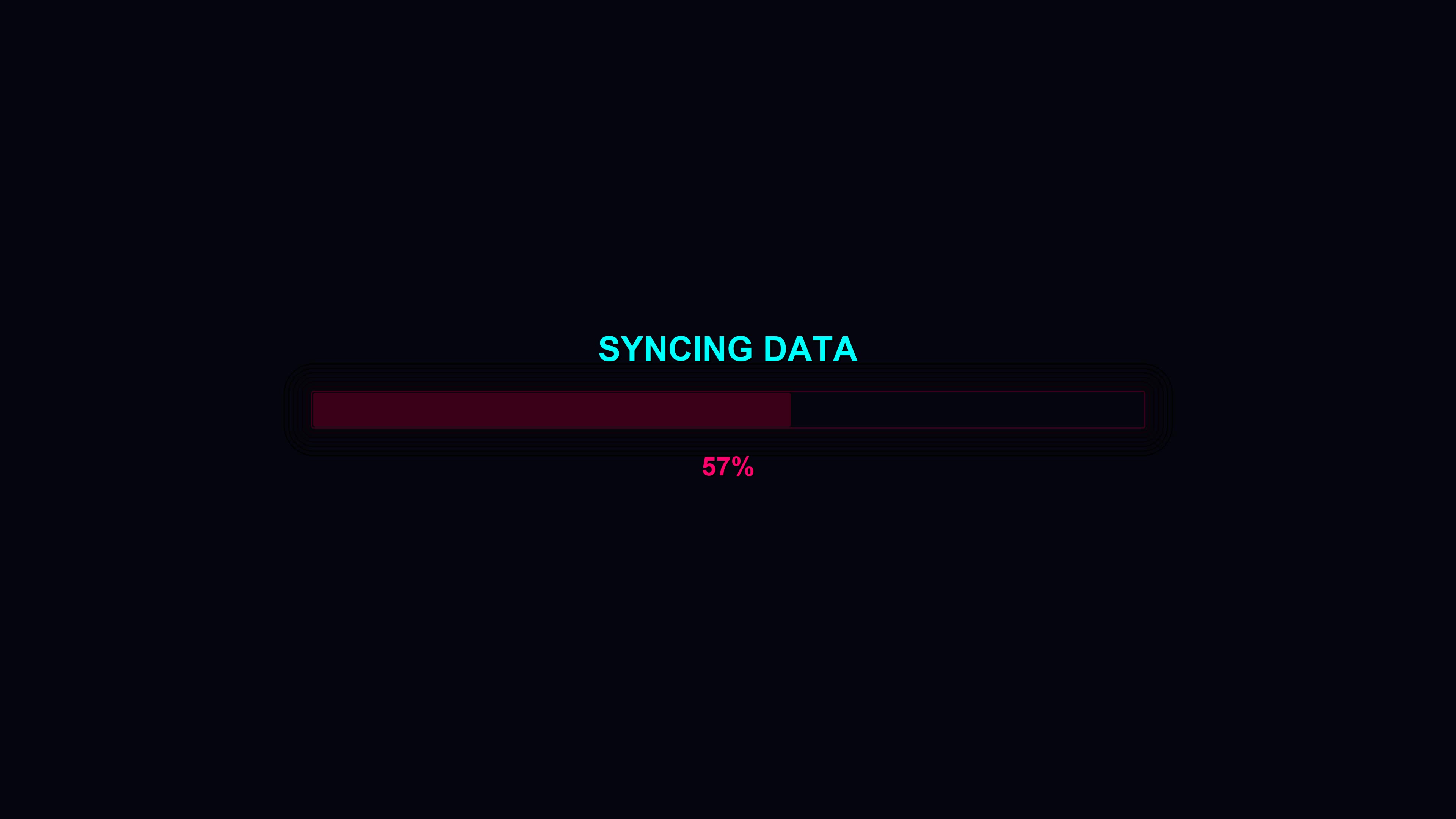 Modern style progress bar animation showing syncing data activity with dynamic display for digital tasks
