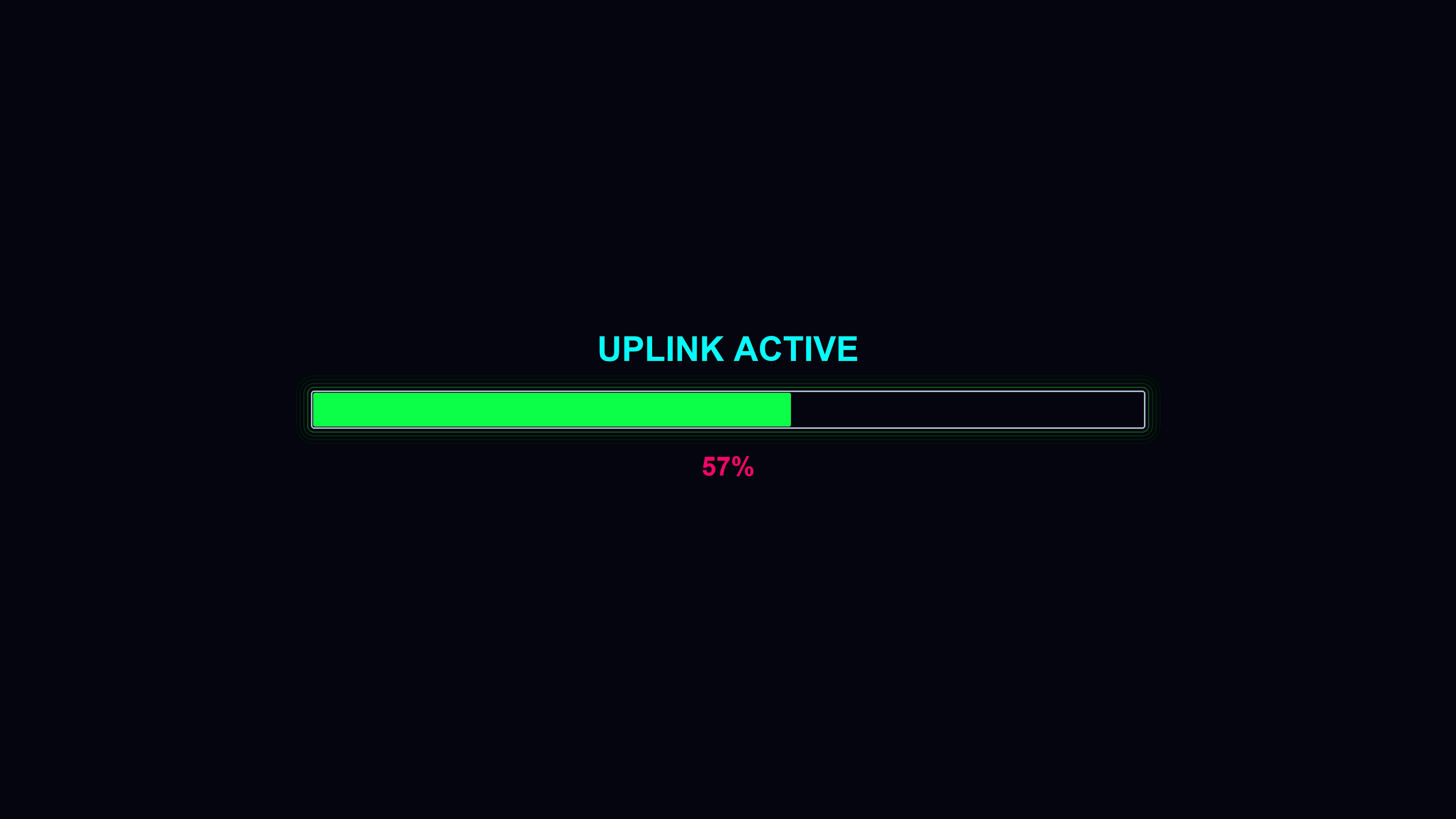 Modern progress bar animation shows uplink status during waiting periods in a digital setting